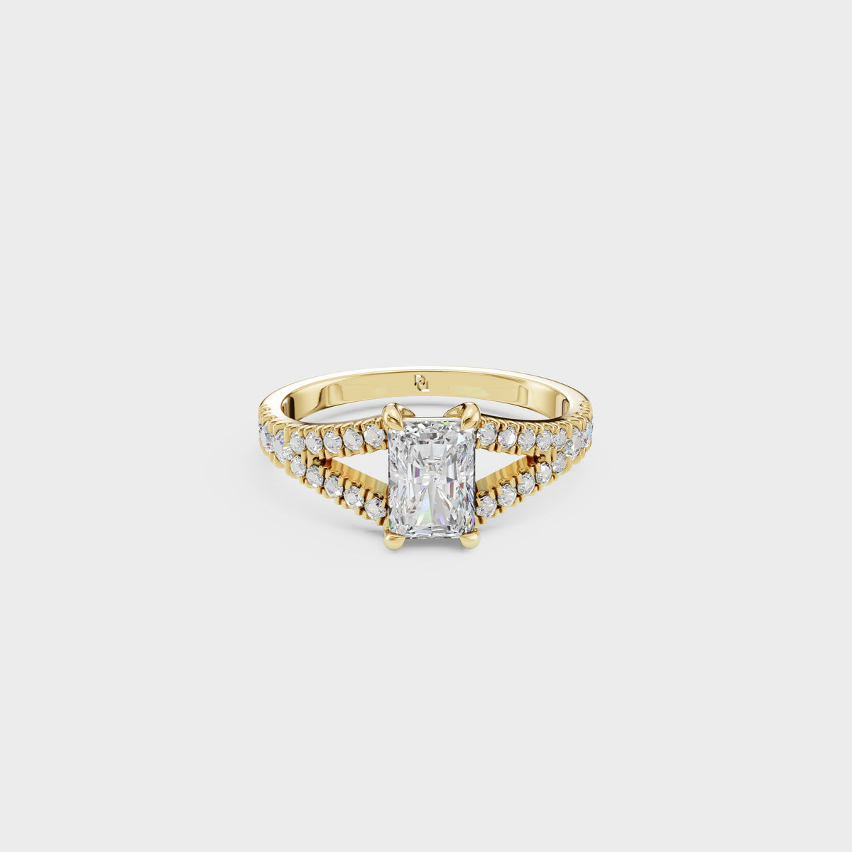 1ct Radiant Cut Double Band Engagement Ring