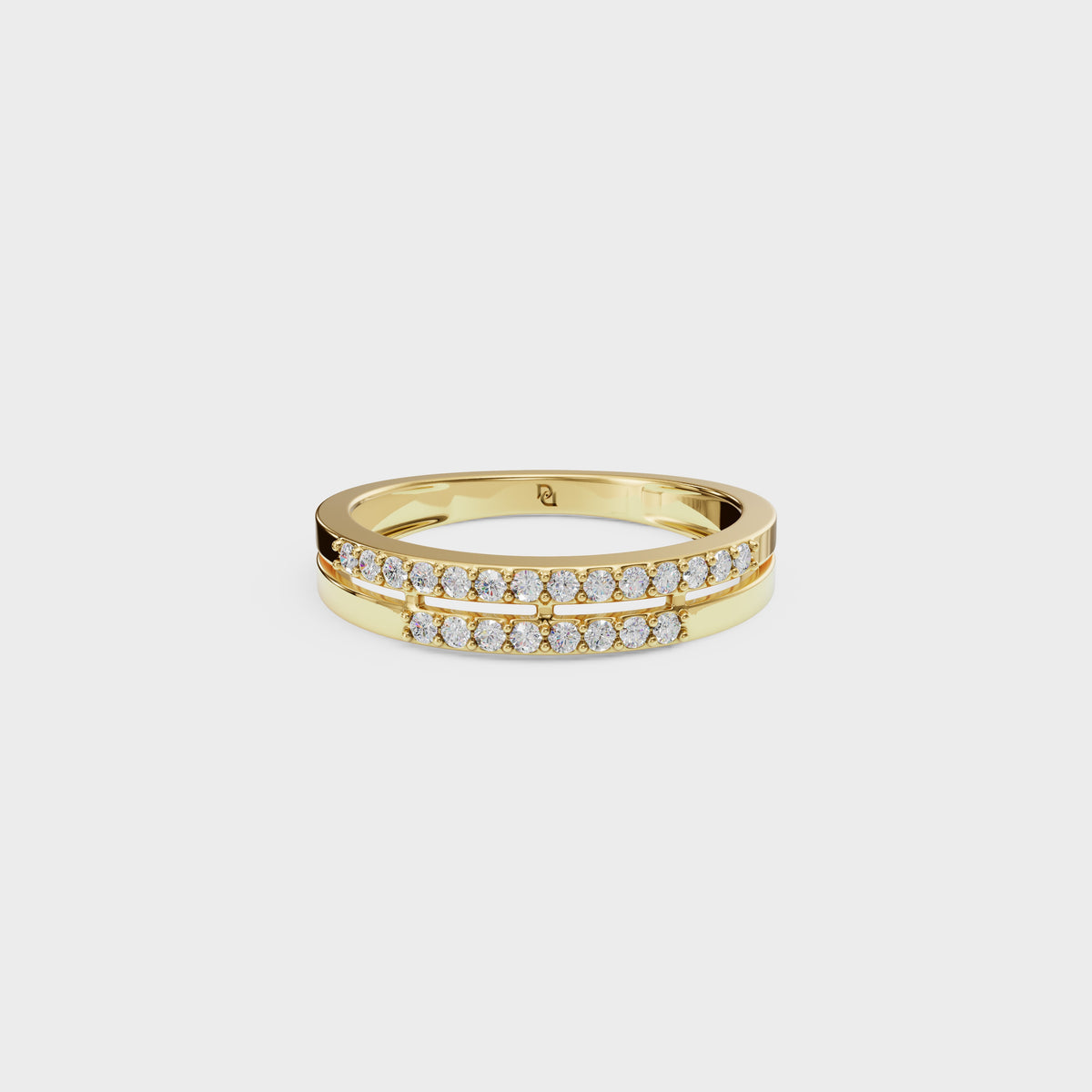 Dual Row Diamond Stacking Ring