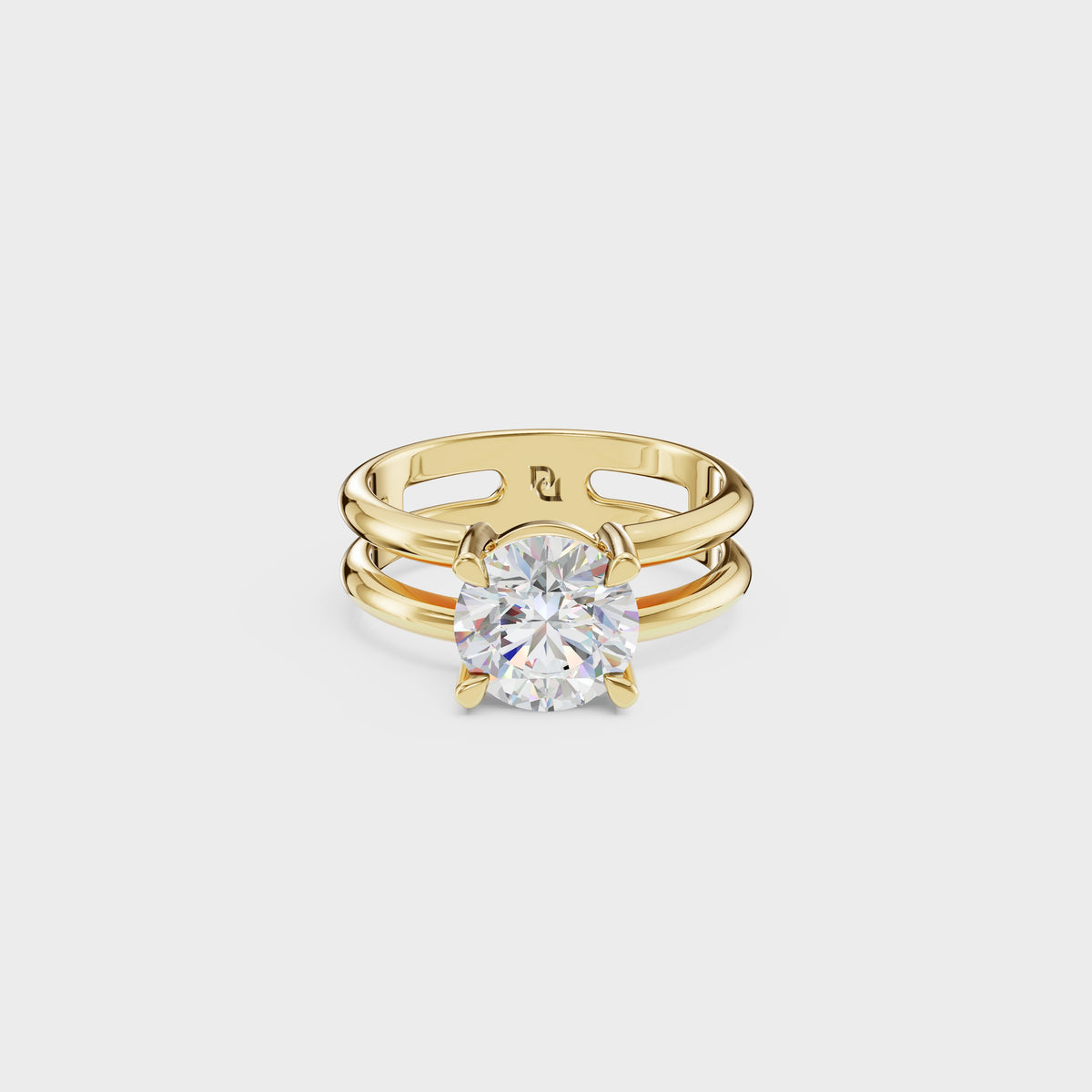 1.80ct Double Row Round Cut Diamond Solitaire Ring