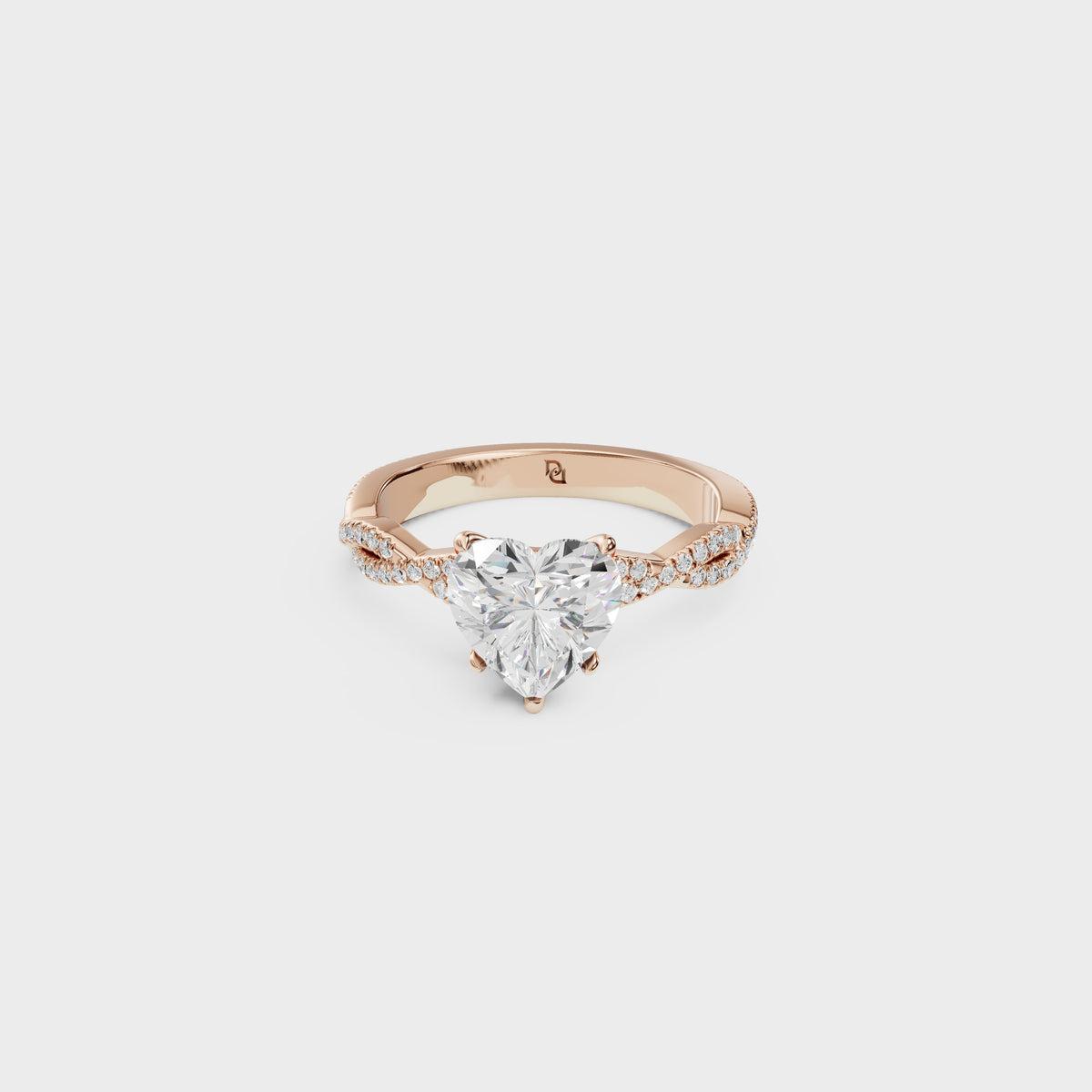 1.70ct Hidden Halo Petite Heart Engagement Ring
