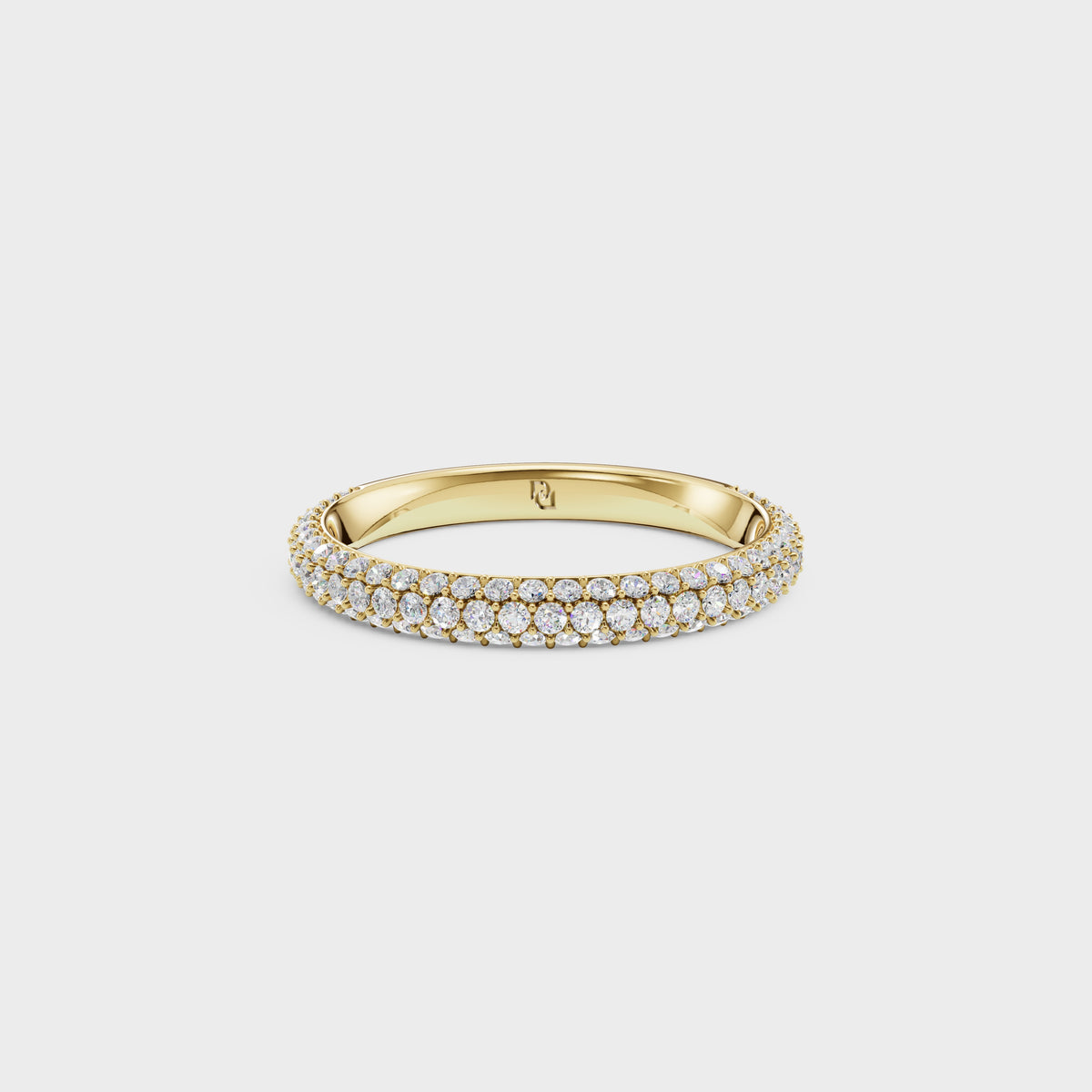 Multi-Row Pave Diamond Wedding Band