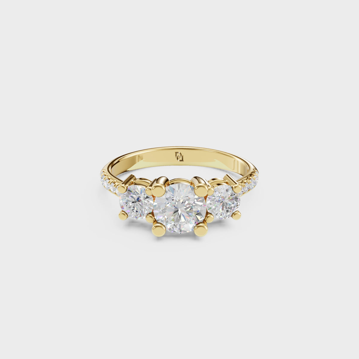 Past Present Future Three Stone Diamond Ring