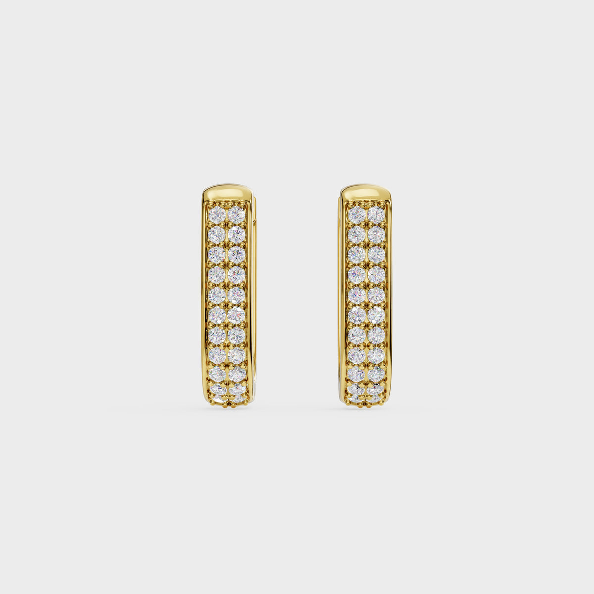 Round Diamond Huggie Hoops