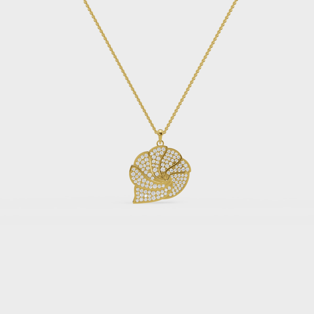 Ocean Swirl Inspired Diamond Pendant