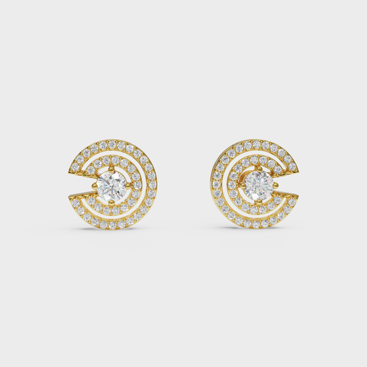 Spiral Sparkle Diamond Stud Earring