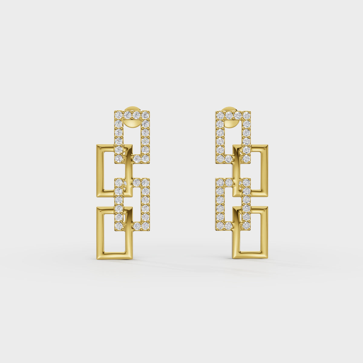 Link Diamond Drop Earrings
