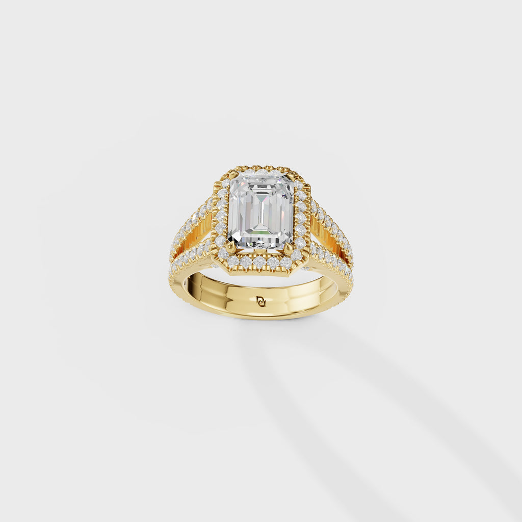 Elegance Emerald Cut Engagement Ring