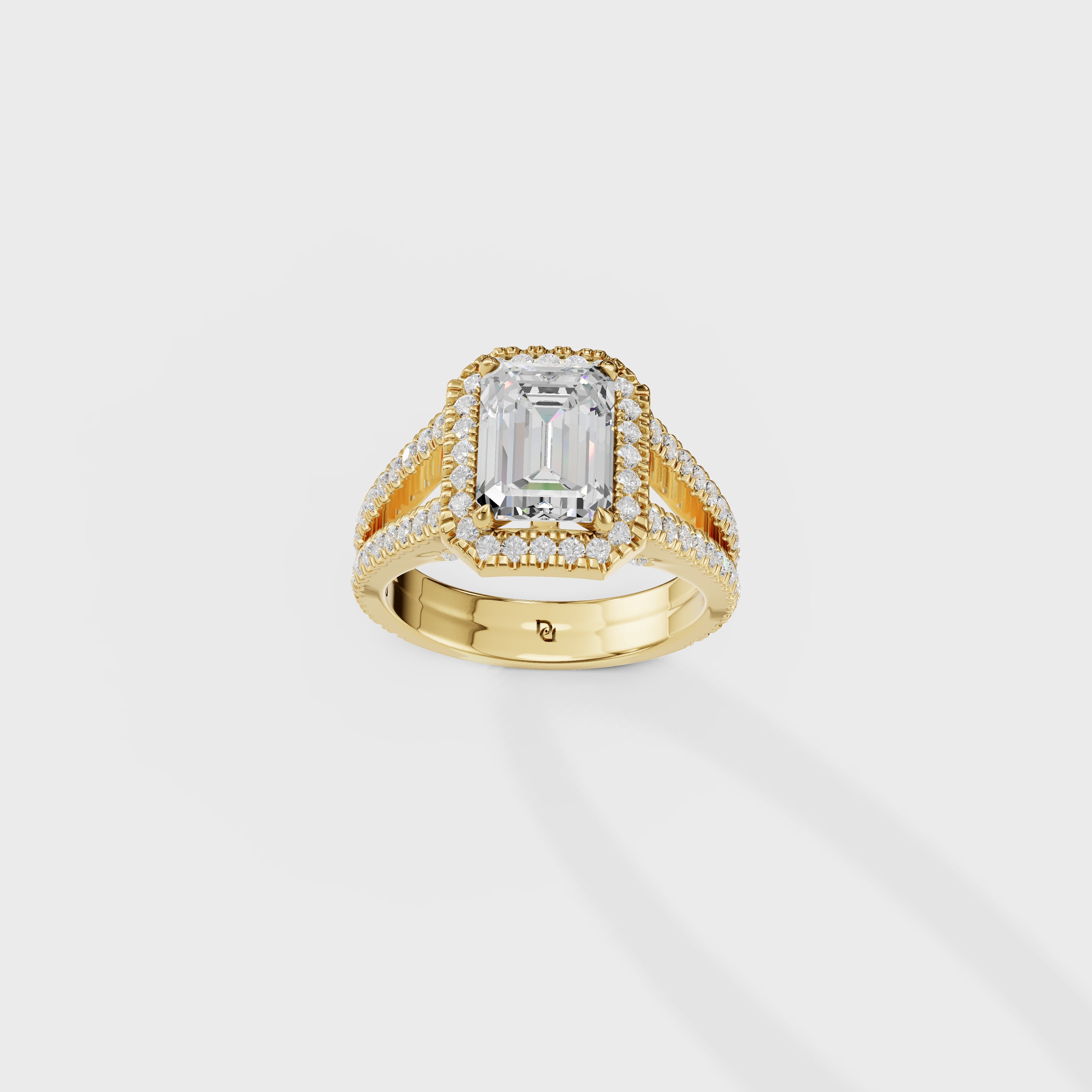 Elegance Emerald Cut Engagement Ring