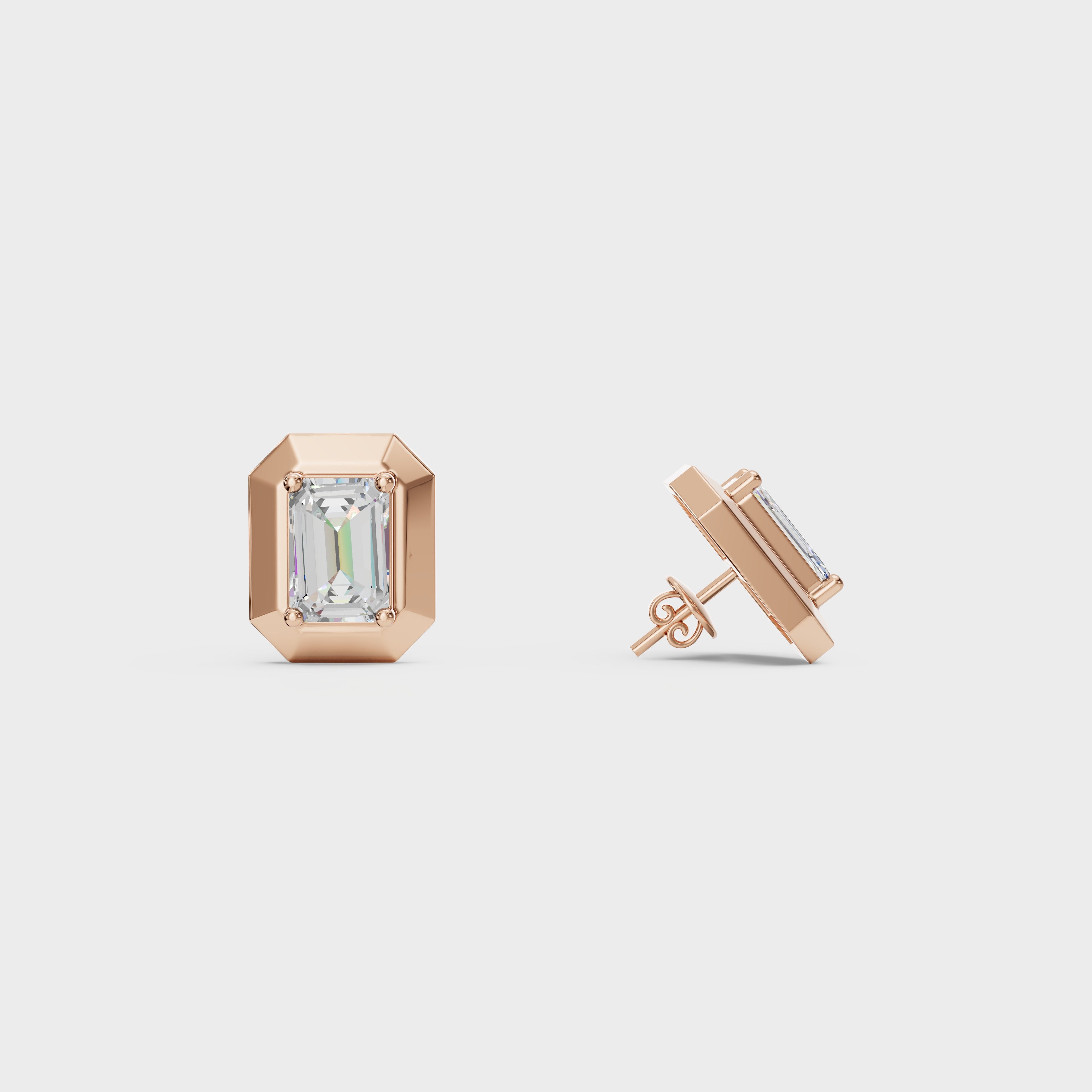 Emerald Edge Diamond Studs