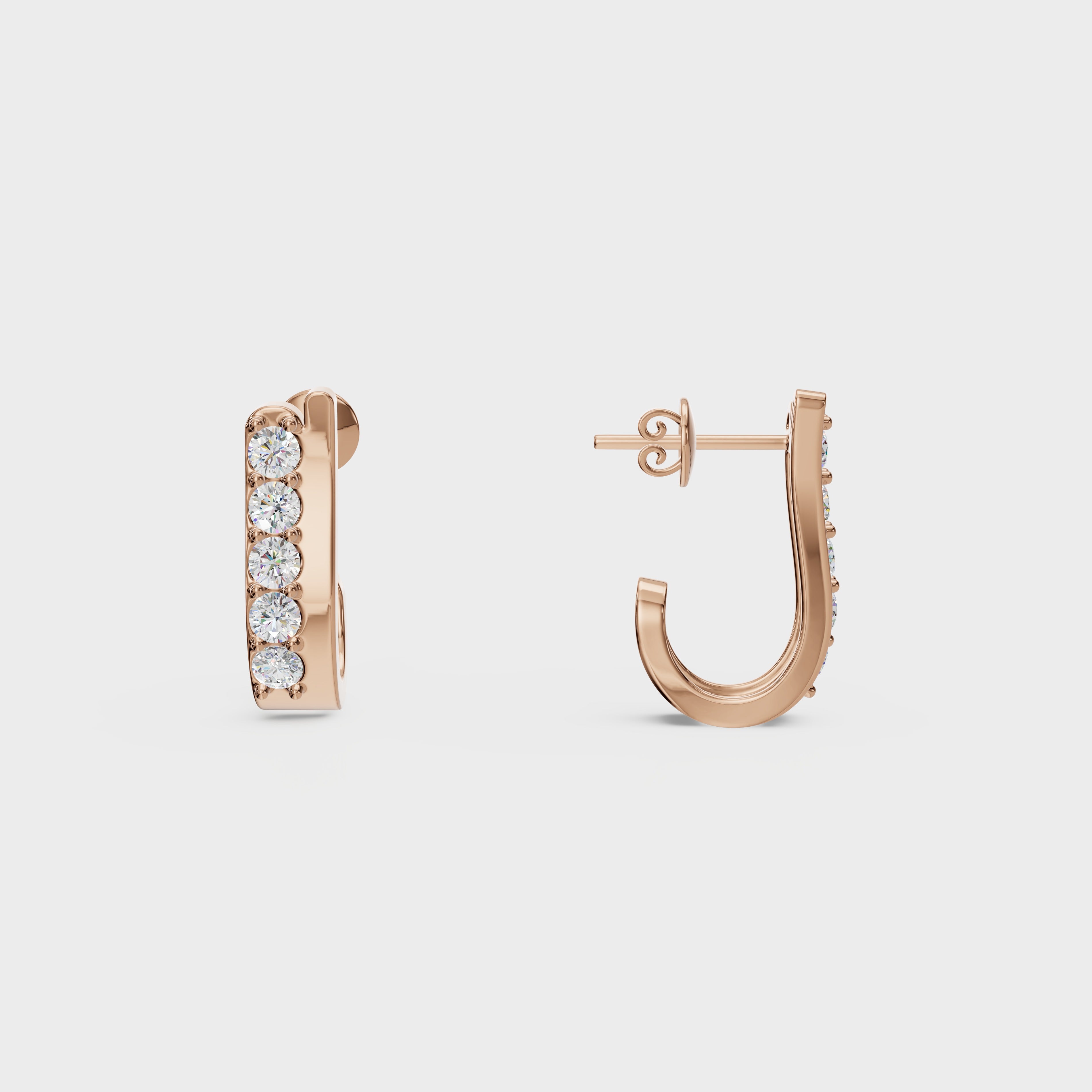 Sleek Diamond J-Hoops