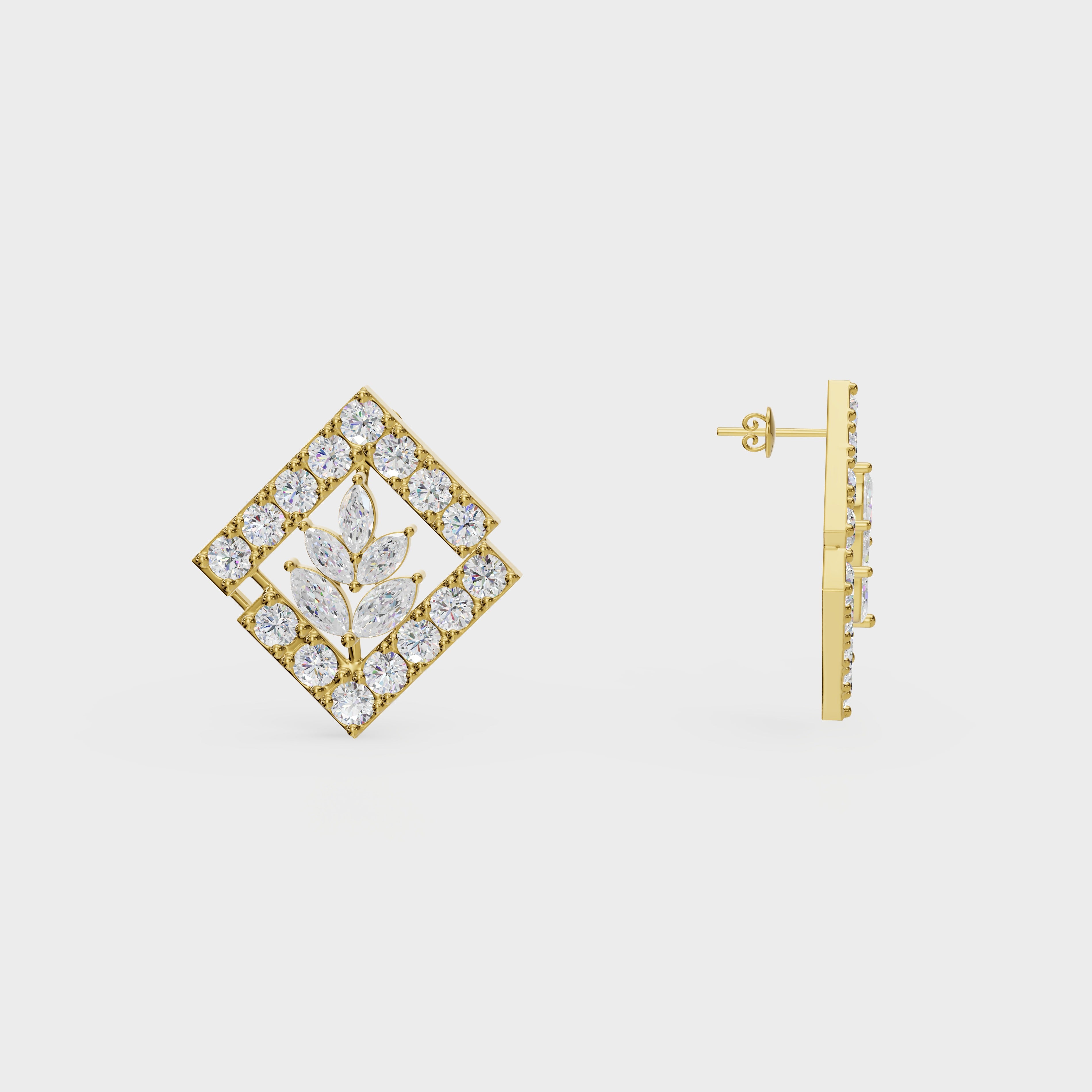 Modern Marquise Frame Studs