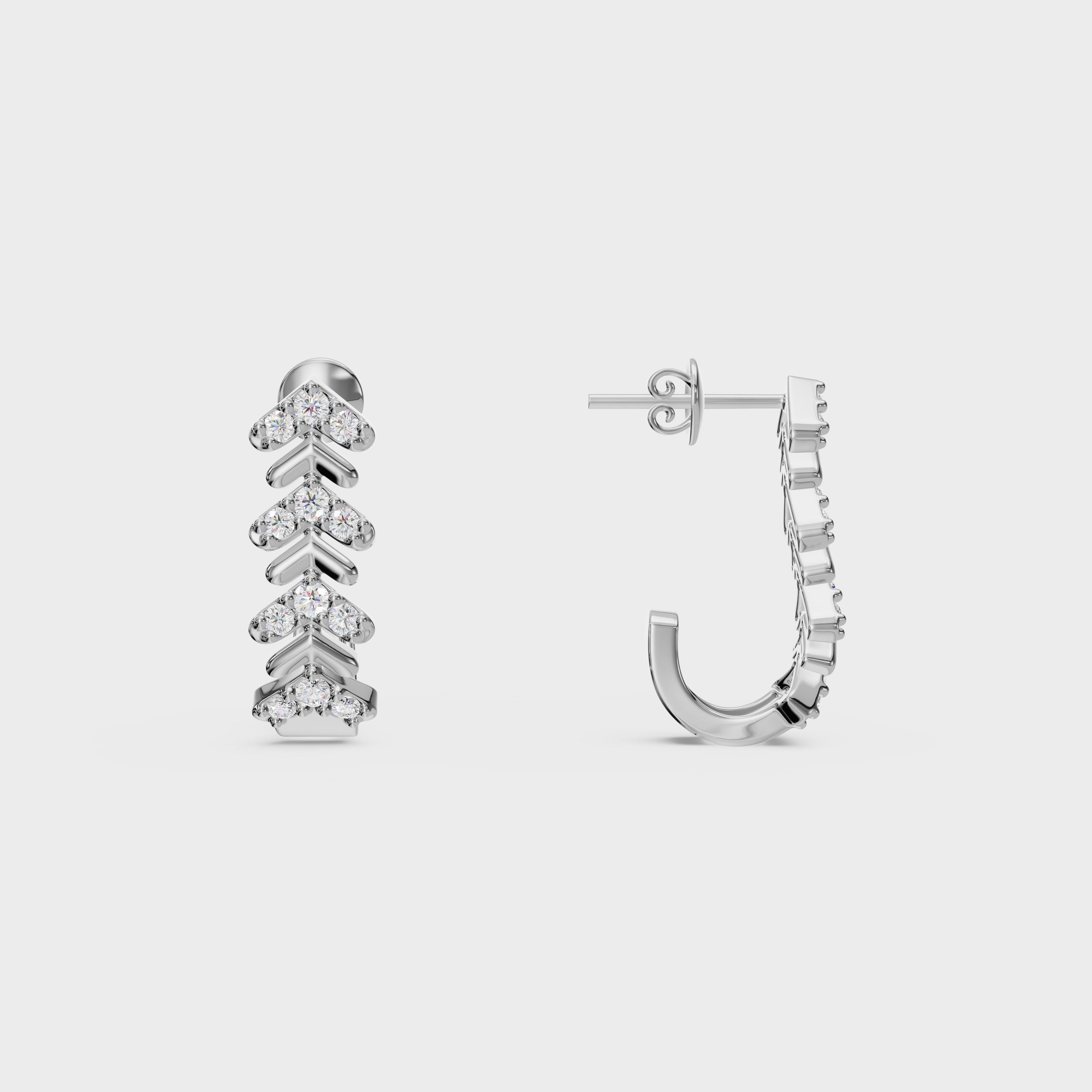 V-Sparkle diamond Hoops