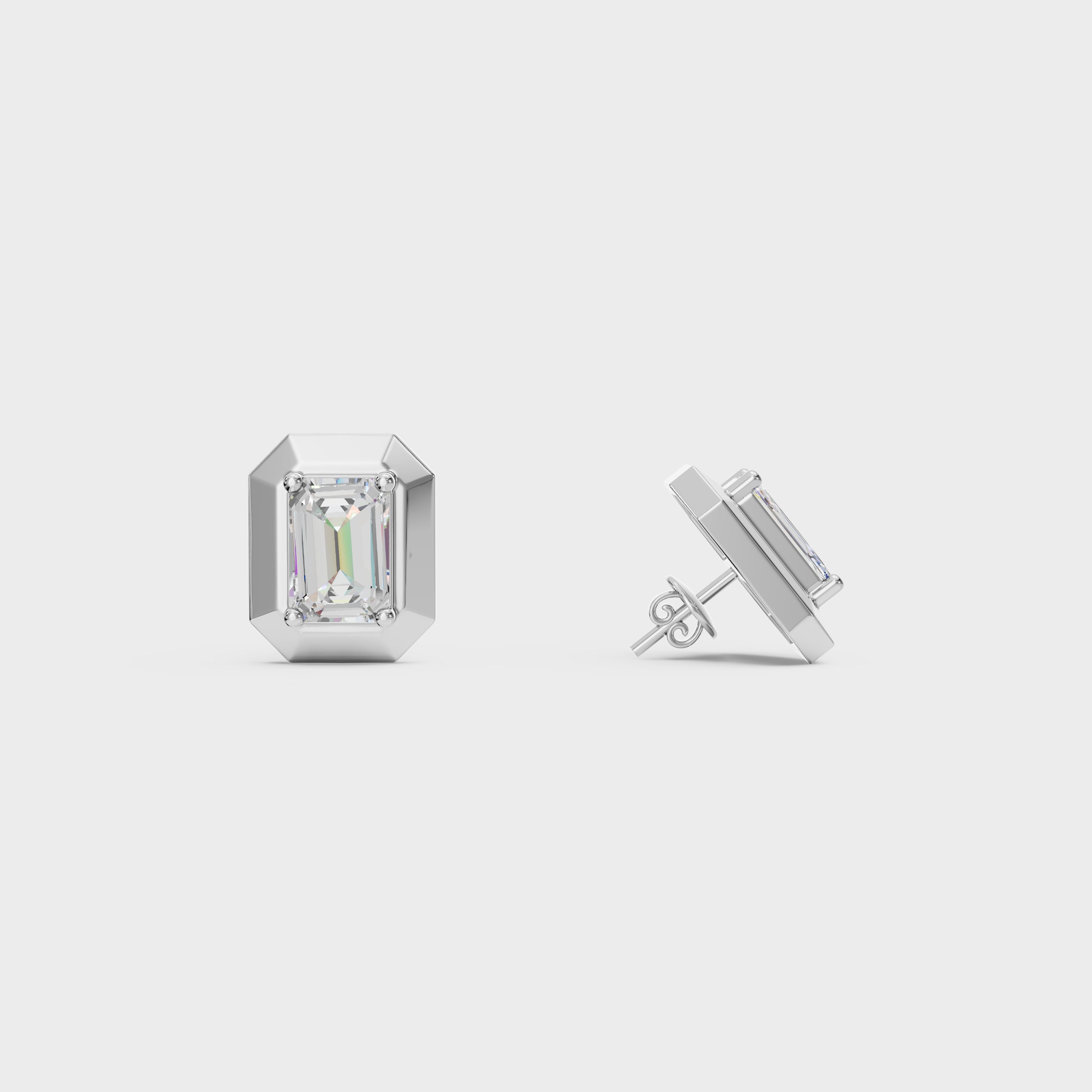 Emerald Edge Diamond Studs