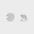 Spiral Sparkle Diamond Stud Earring