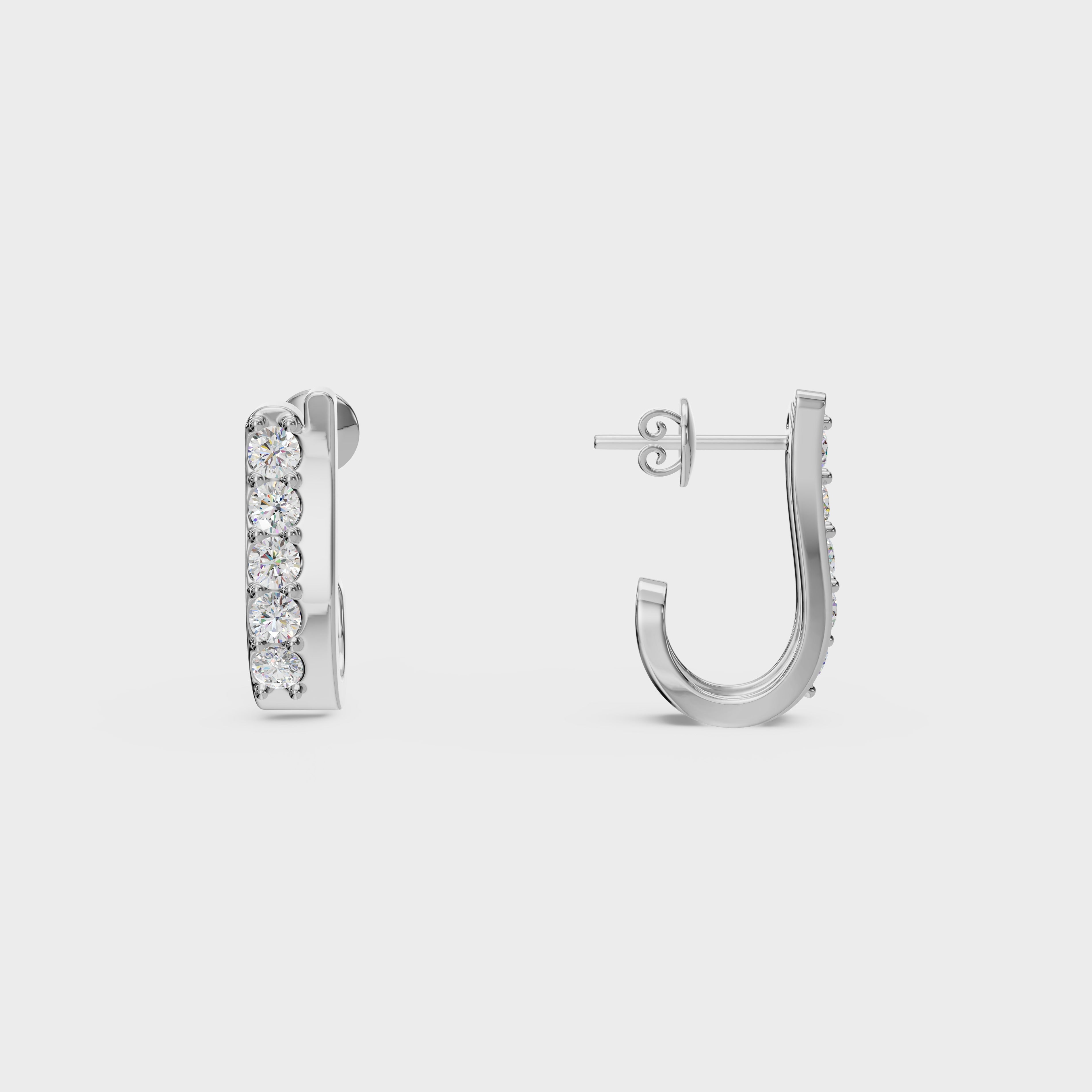 Sleek Diamond J-Hoops