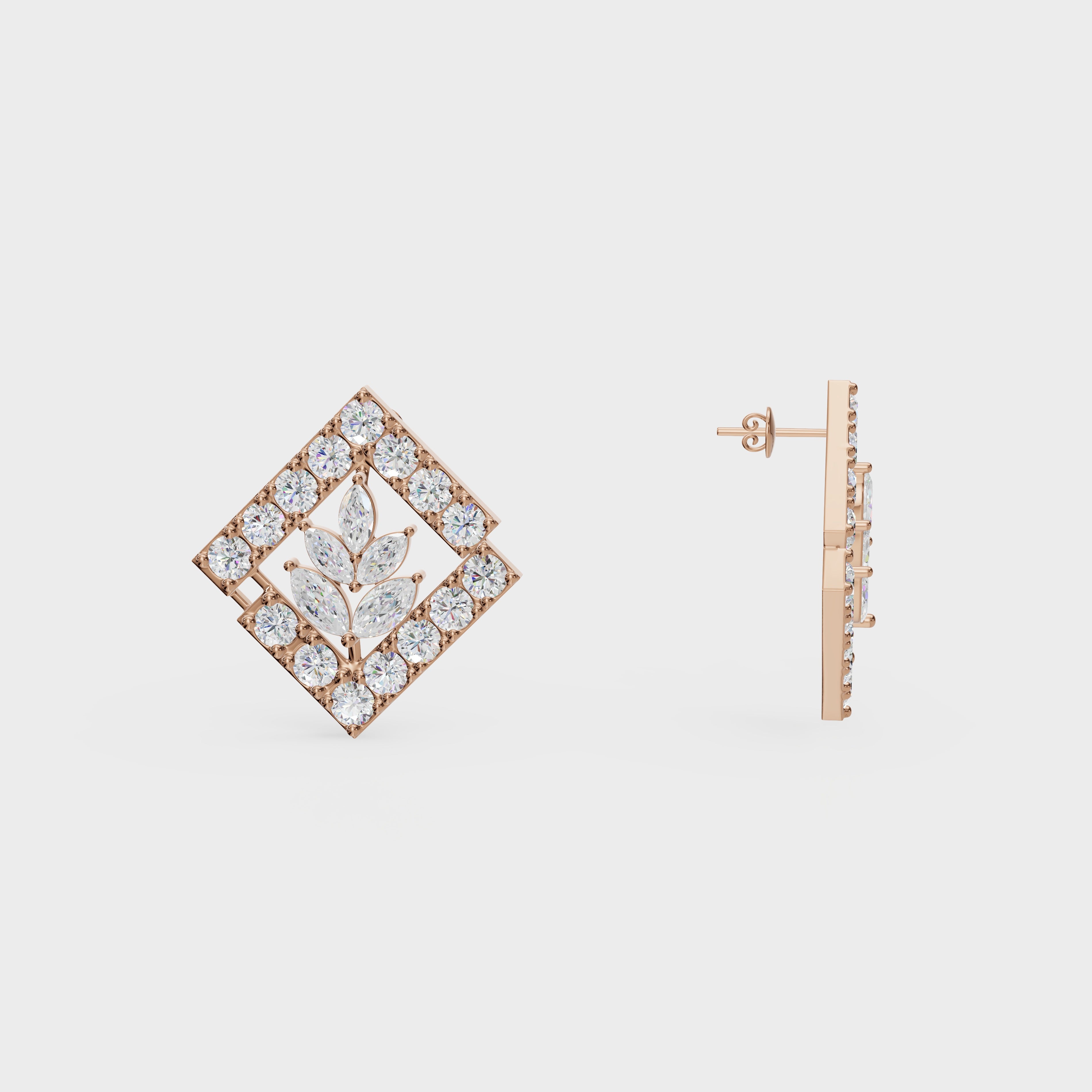 Modern Marquise Frame Studs