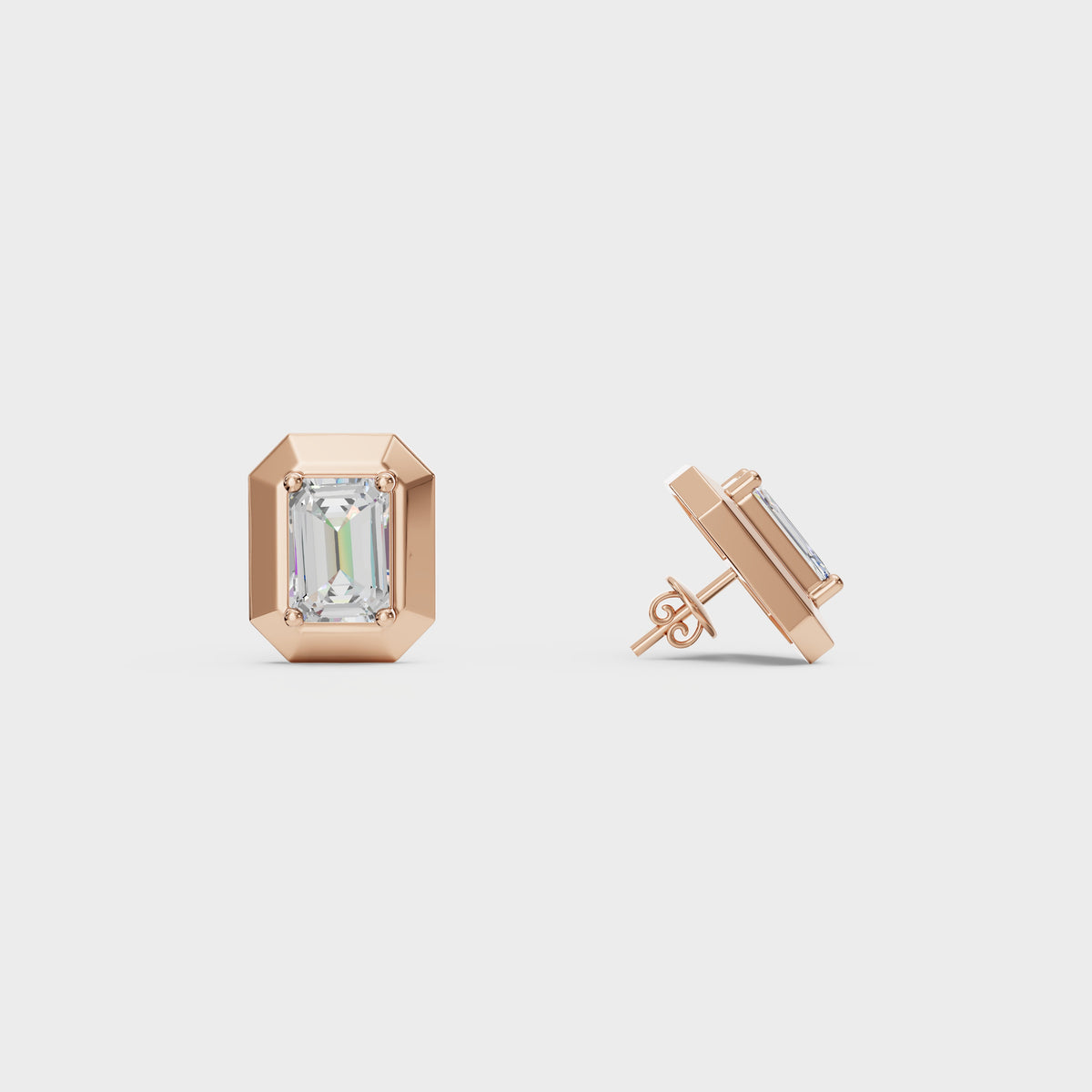 0.40ct Each Diamond Emerald Edge Diamond Studs