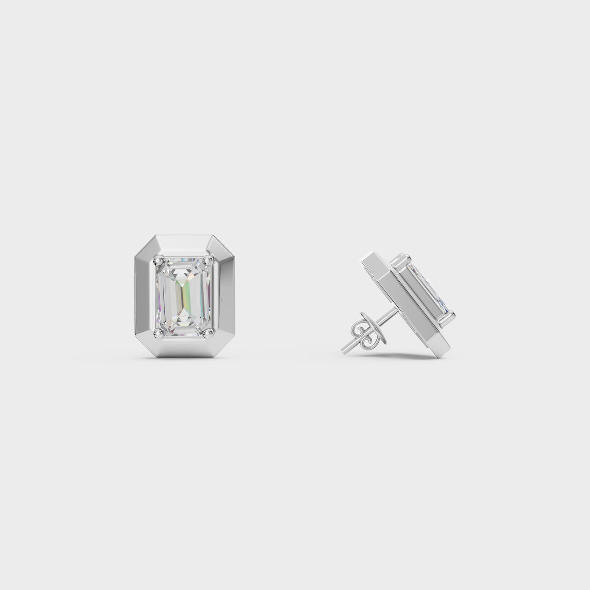 0.40ct Each Diamond Emerald Edge Diamond Studs