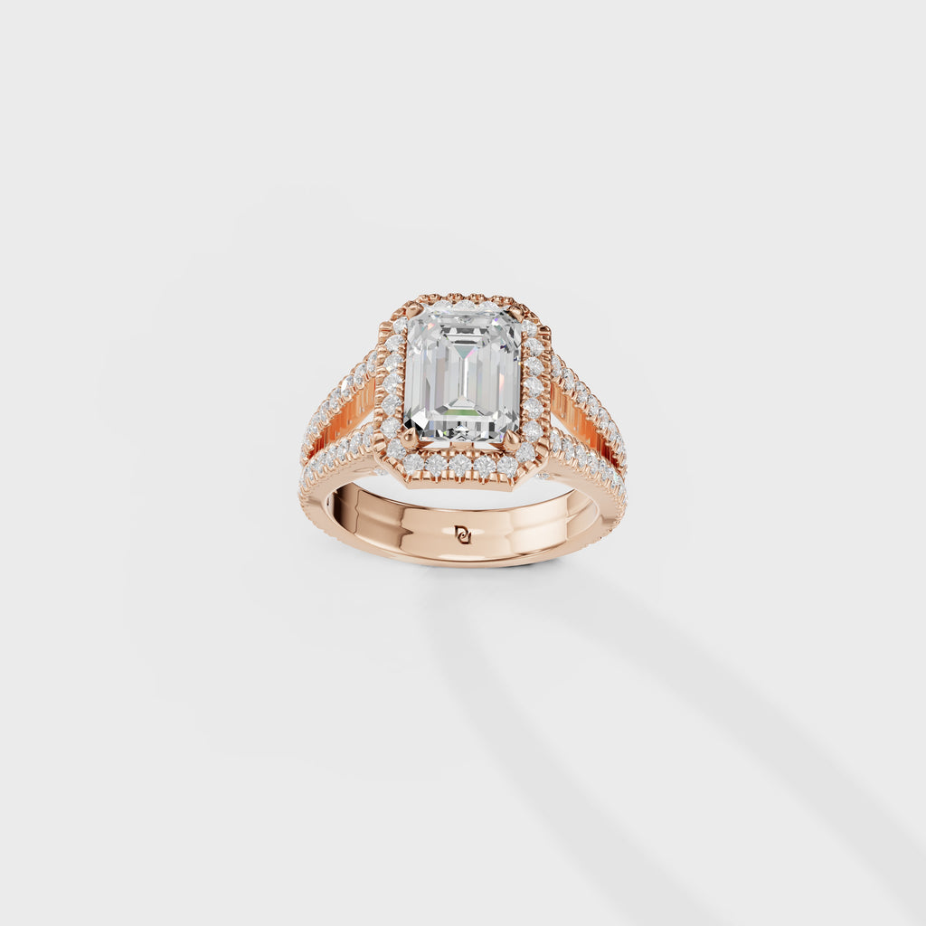 Elegance Emerald Cut Engagement Ring