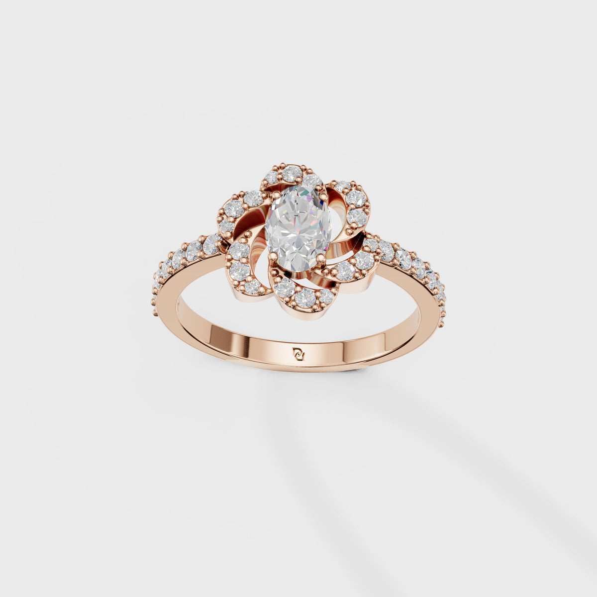 0.40ct Oval Cut Petal Embrace Engagement Ring