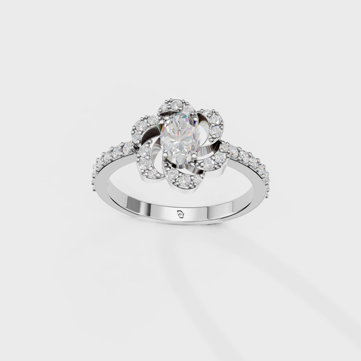 0.40ct Oval Cut Petal Embrace Engagement Ring