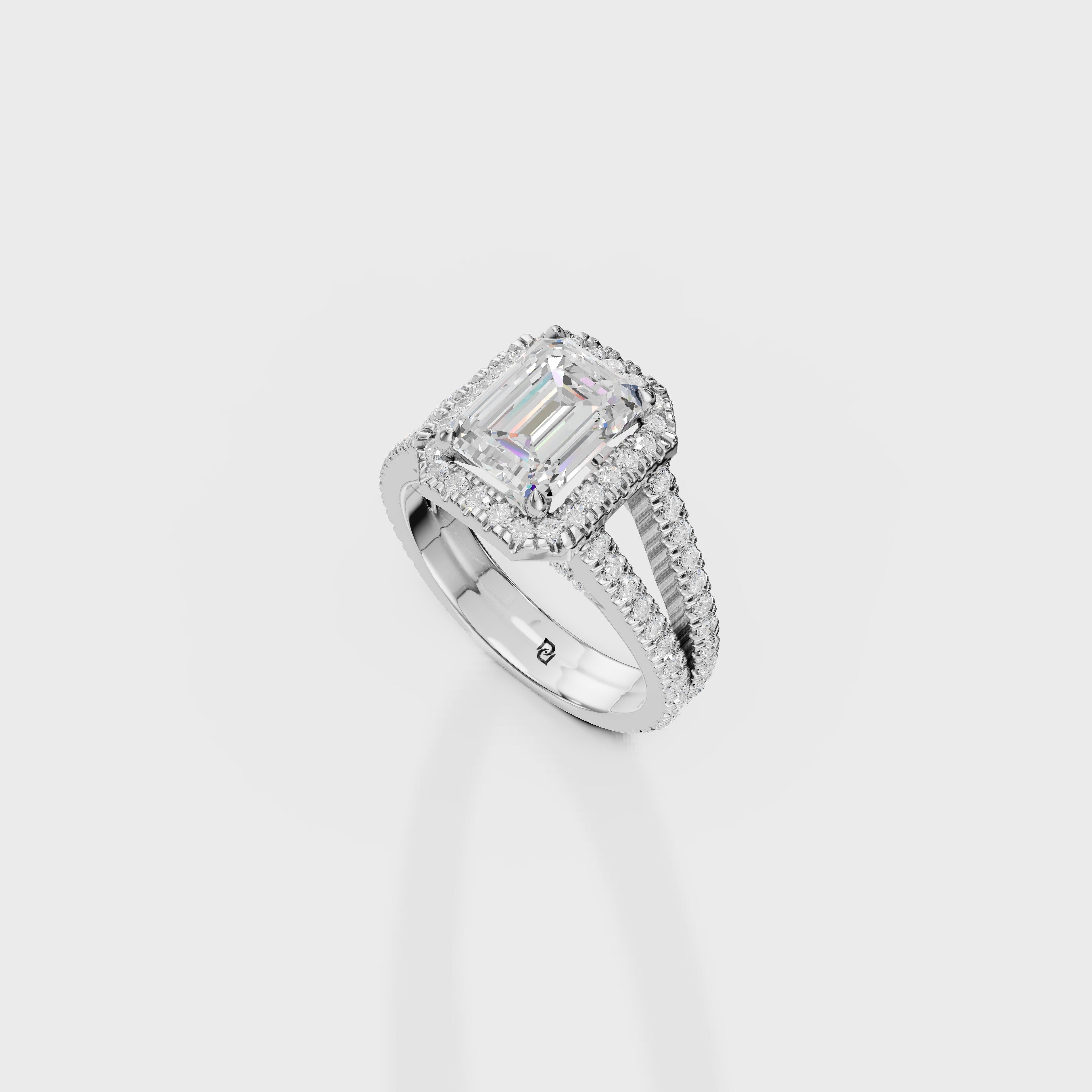 Elegance Emerald Cut Engagement Ring