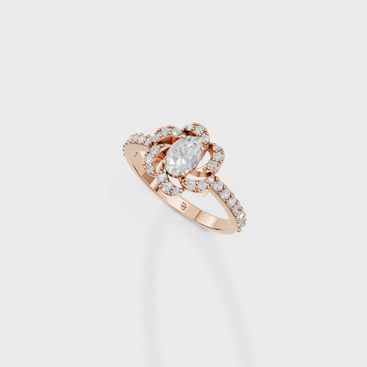 0.40ct Oval Cut Petal Embrace Engagement Ring