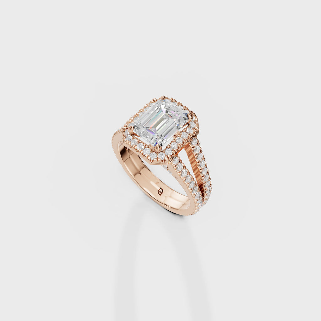 Elegance Emerald Cut Engagement Ring