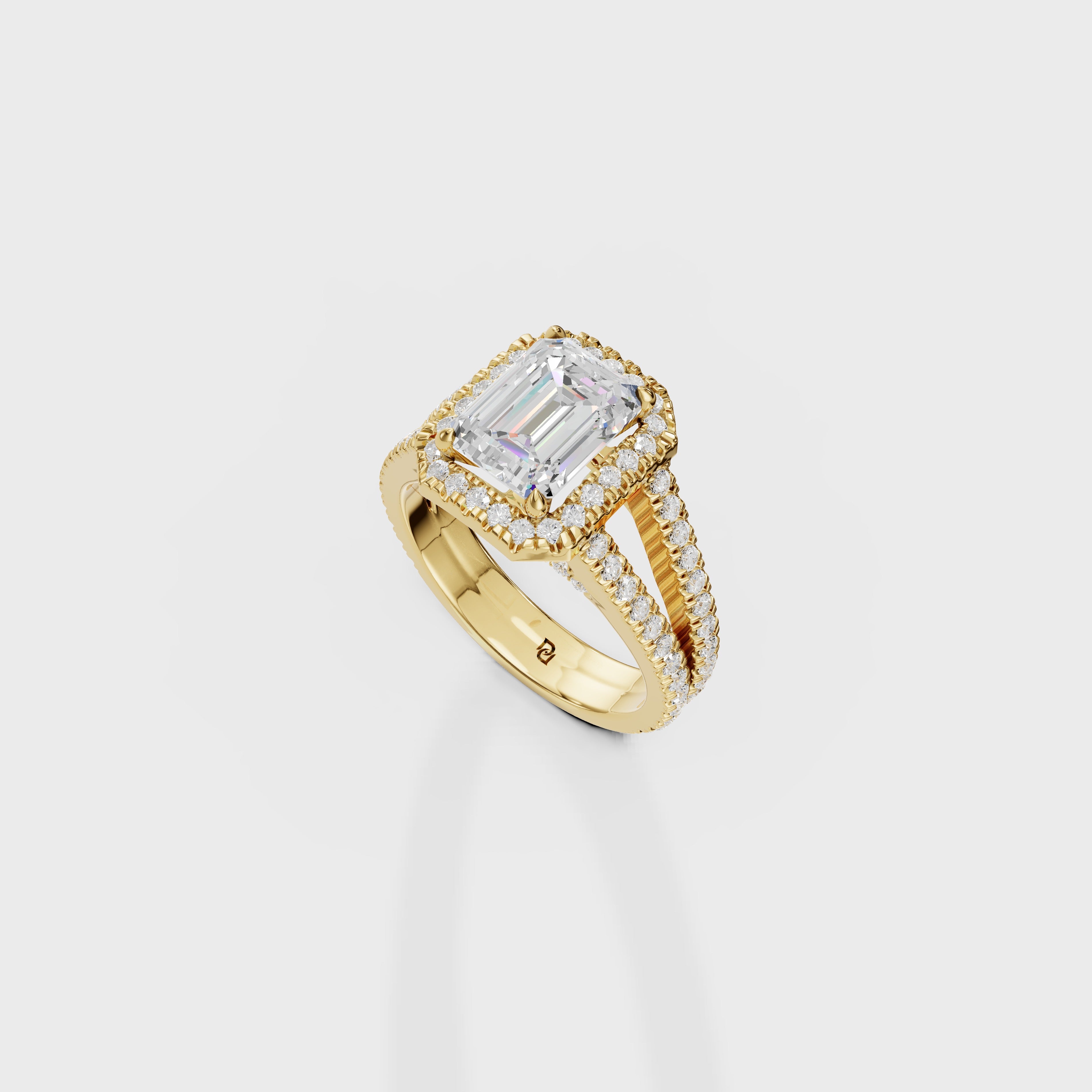 Elegance Emerald Cut Engagement Ring