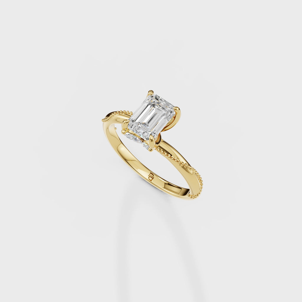 Emerald Cut Crossover Engagement Ring