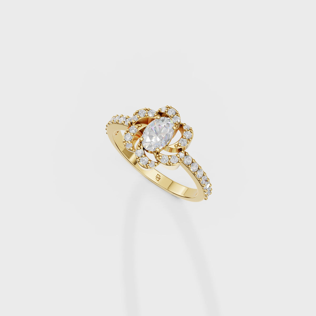 0.40ct Oval Cut Petal Embrace Engagement Ring