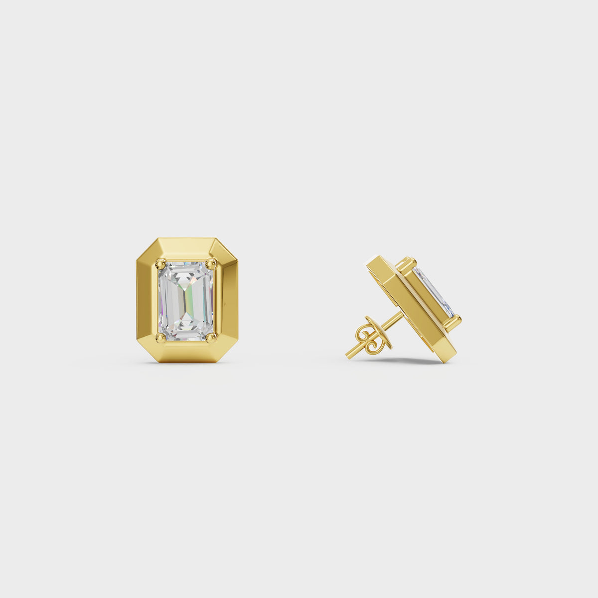 0.40ct Each Diamond Emerald Edge Diamond Studs