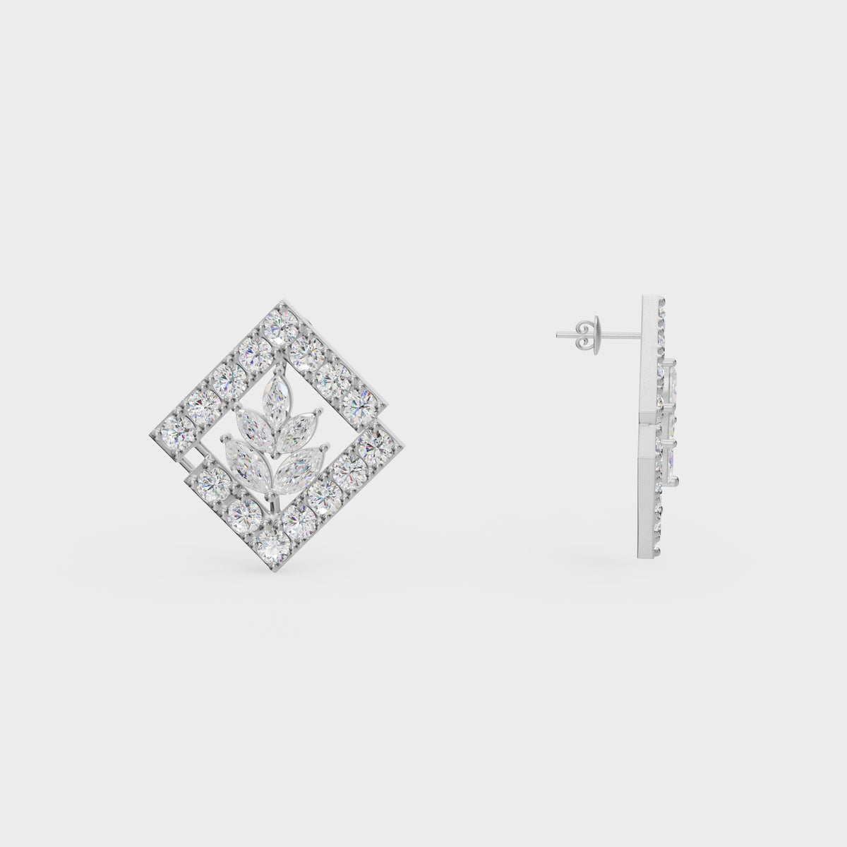 Modern Marquise Frame Studs