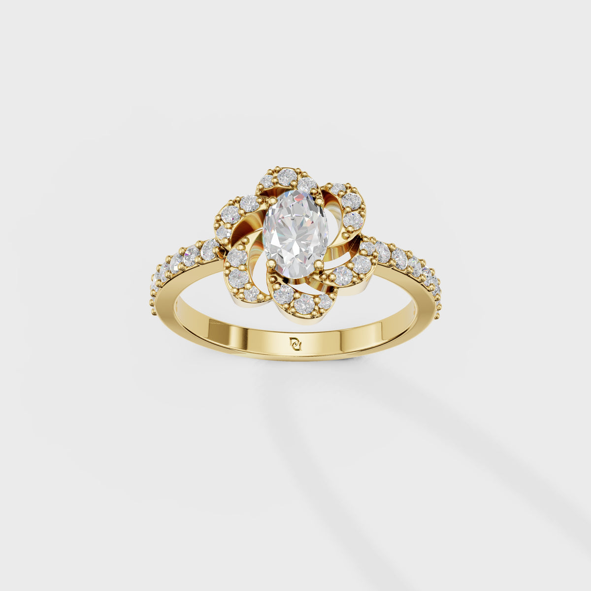 0.40ct Oval Cut Petal Embrace Engagement Ring