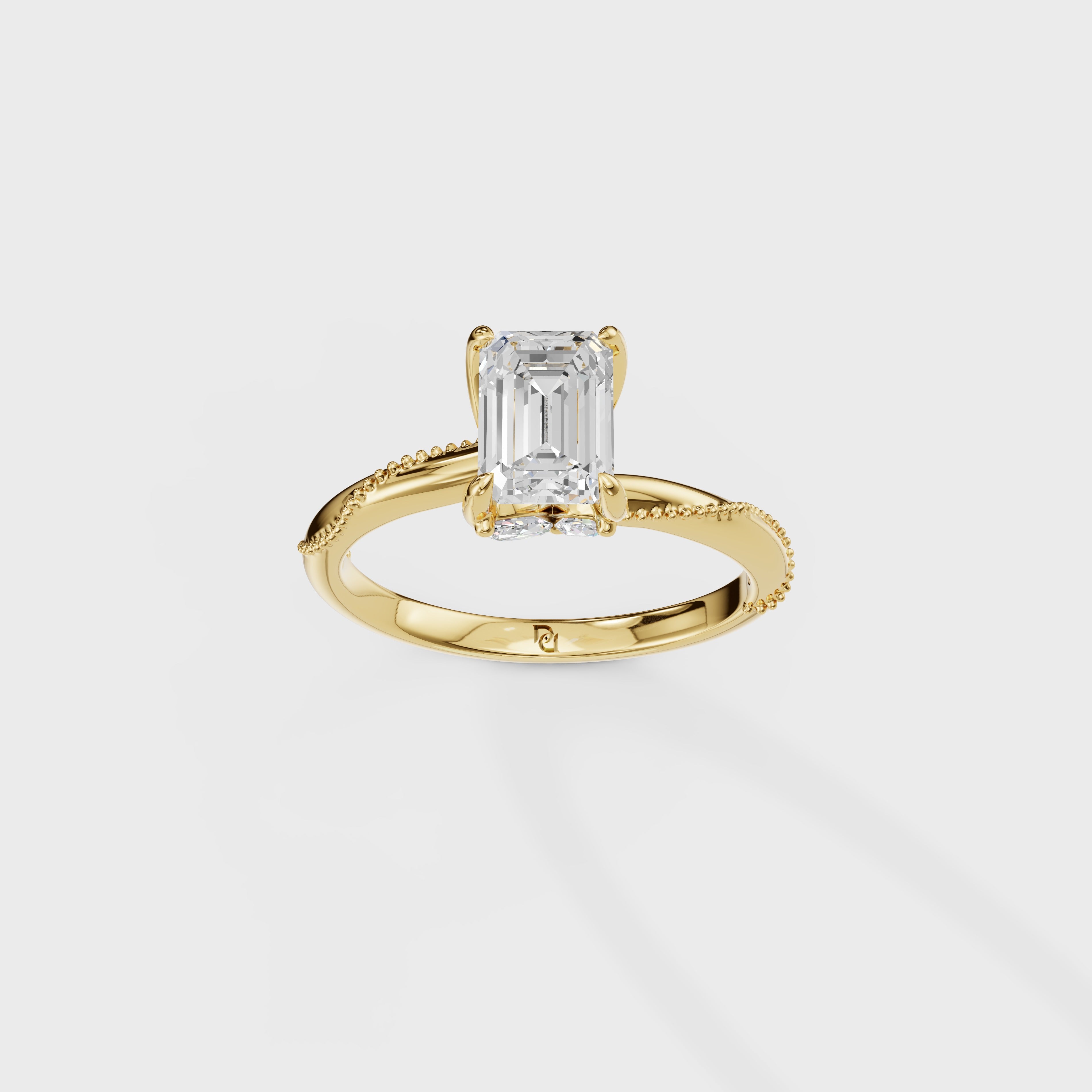 Emerald Cut Crossover Engagement Ring