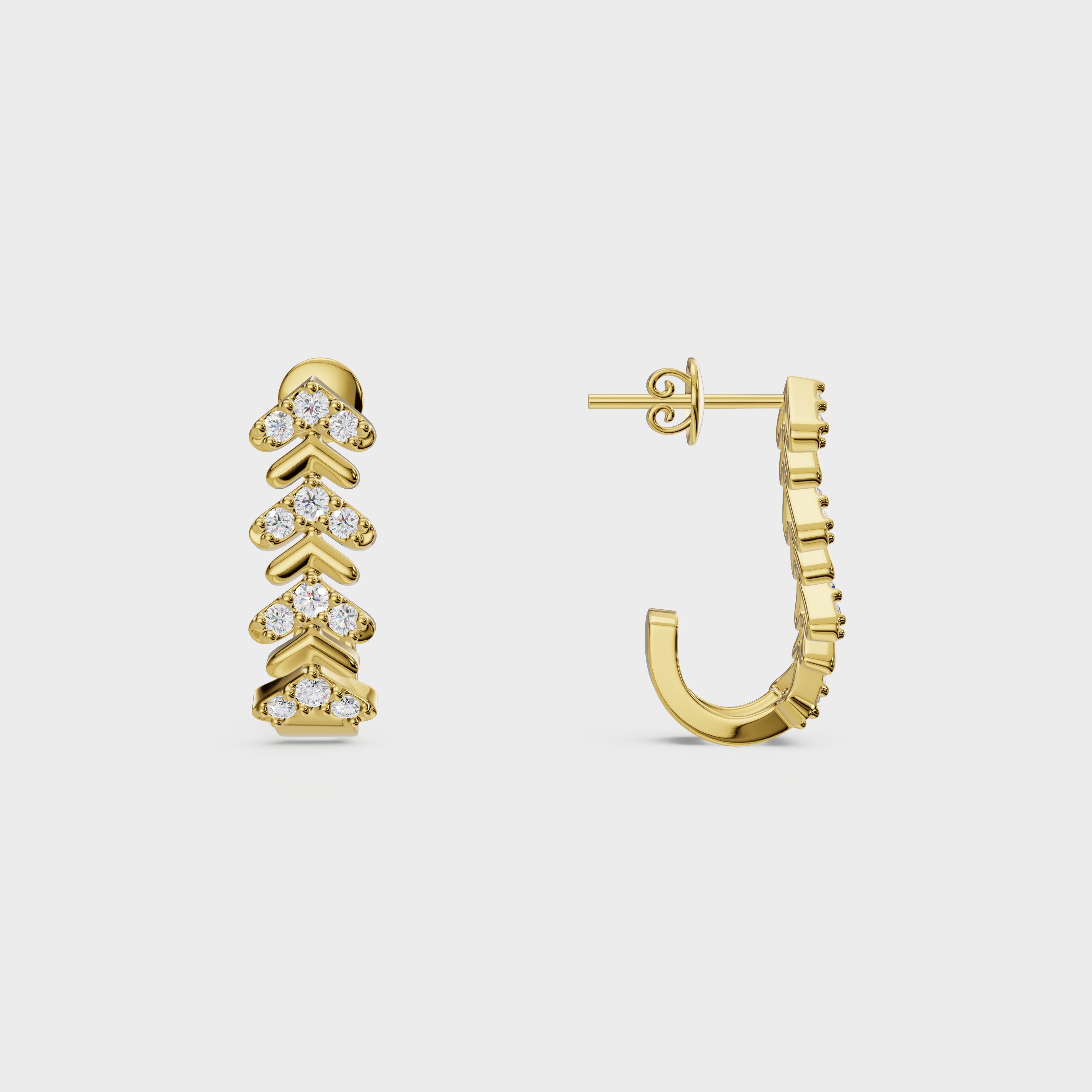 V-Sparkle diamond Hoops