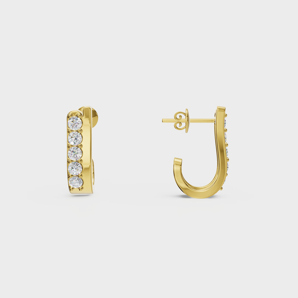 Sleek Diamond J-Hoops