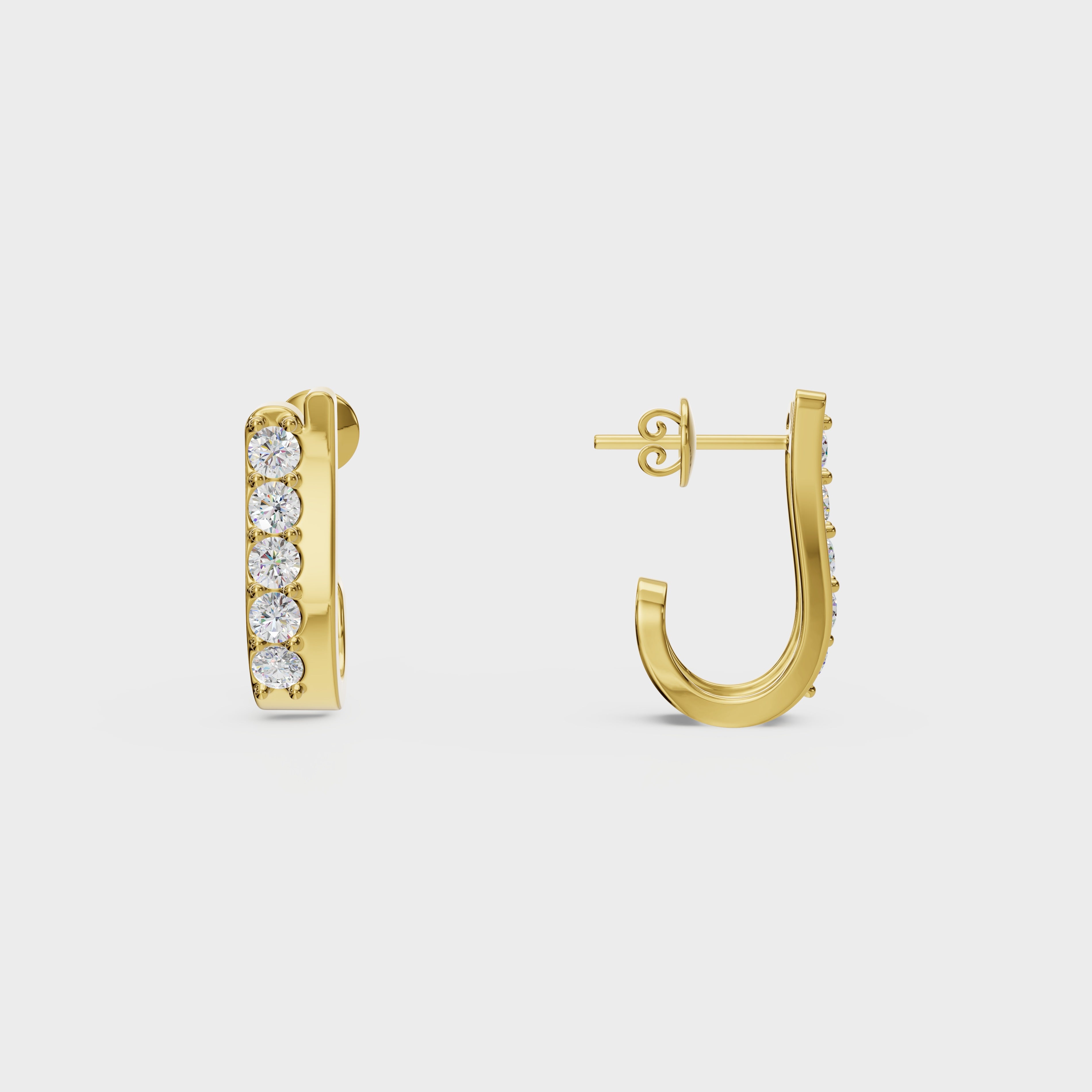 Sleek Diamond J-Hoops