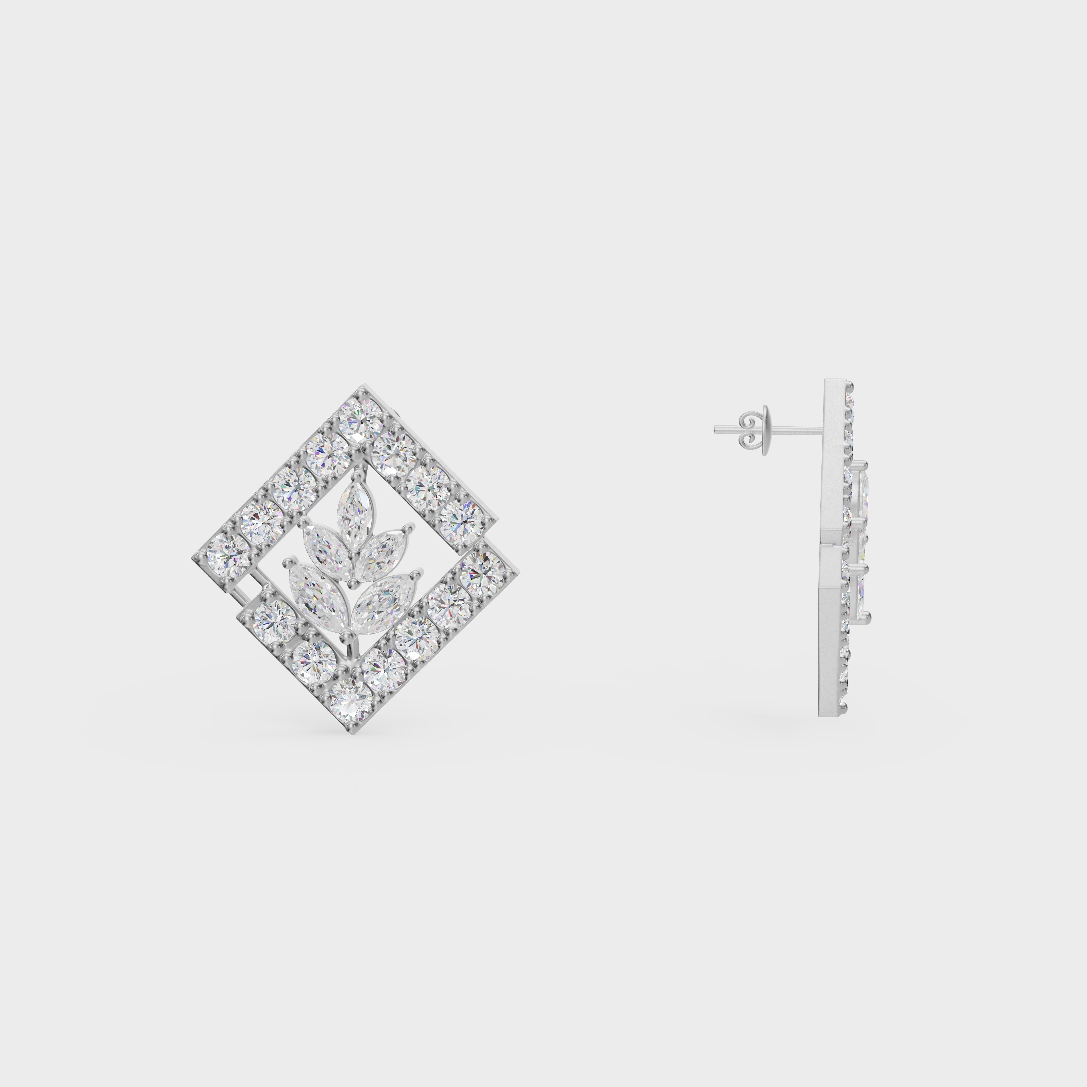 Modern Marquise Frame Studs