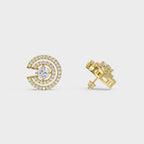 Spiral Sparkle Diamond Stud Earring