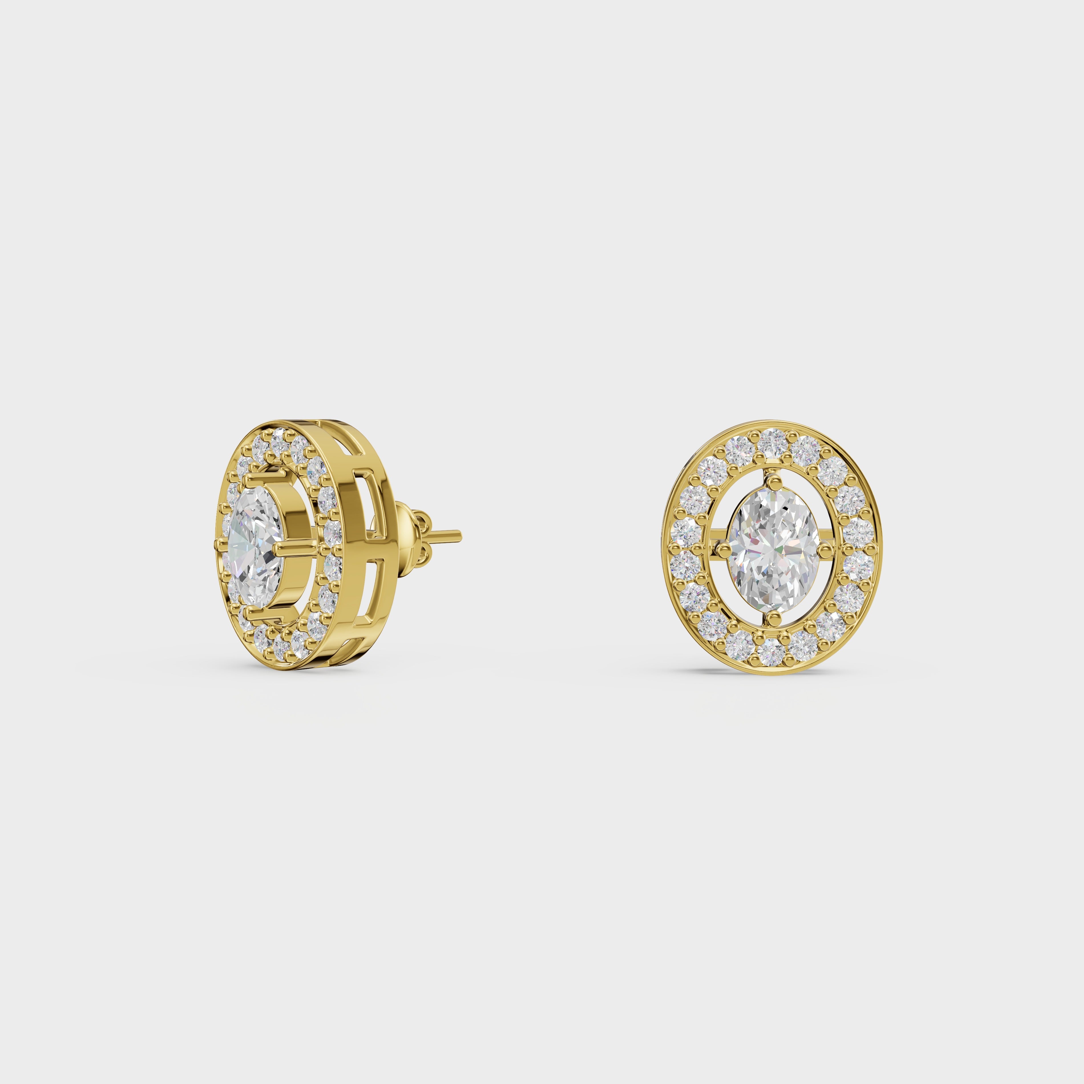 Diamond Aura Stud Earrings