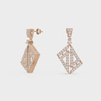 Geometric Drop Diamond Earrings