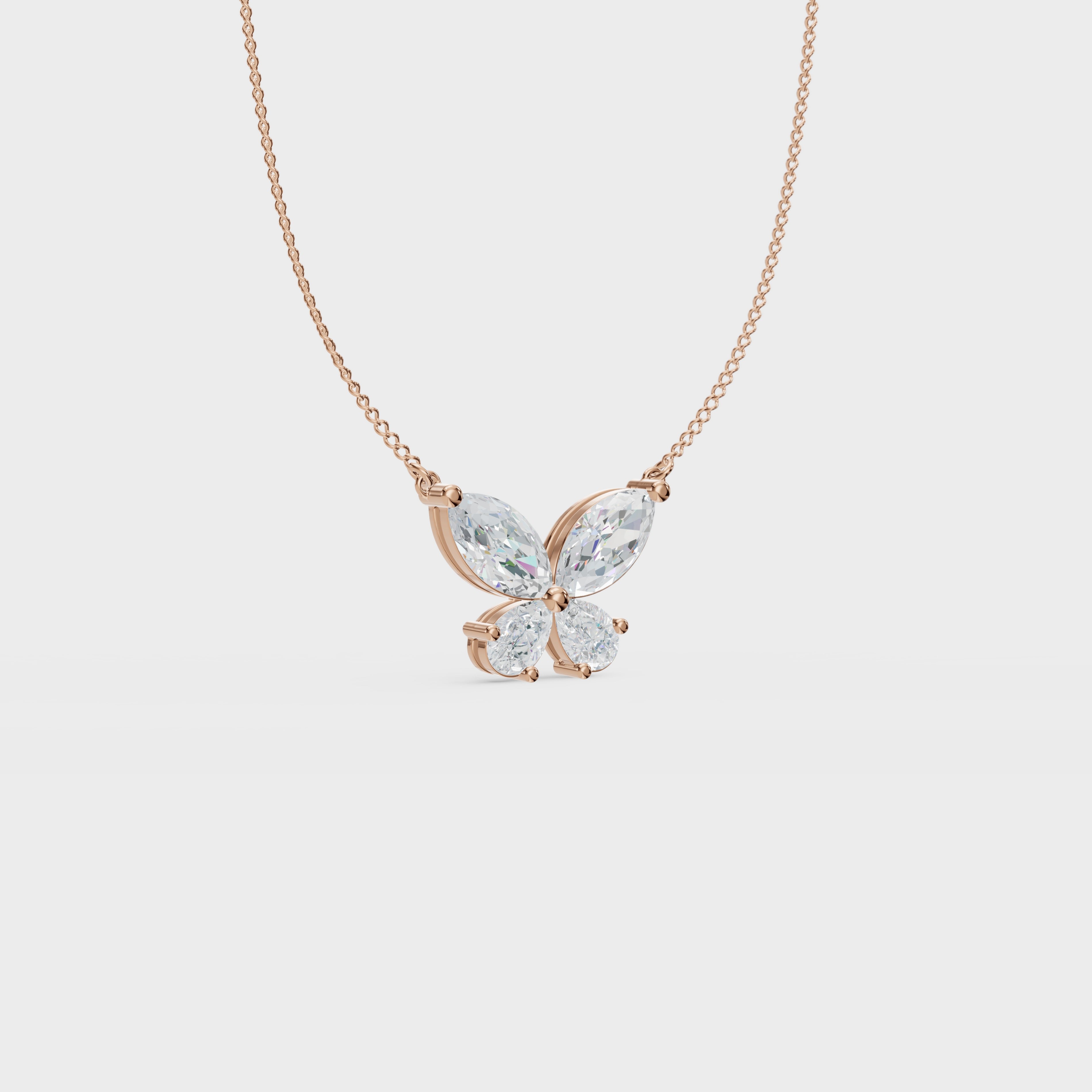 Flying Beauty Butterfly Elegant Marquise Cut Pendant