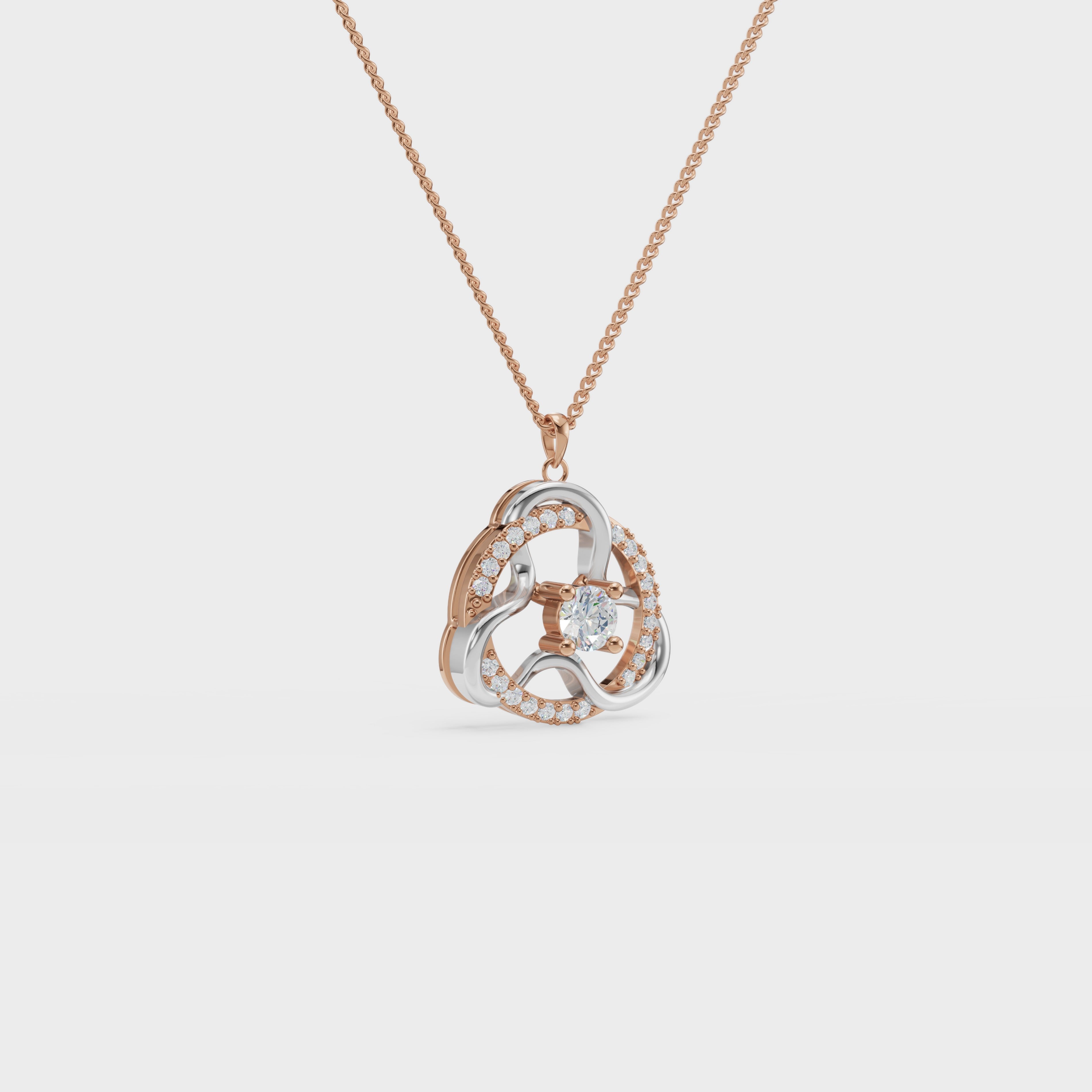 Trefoil Round Diamond Pendant