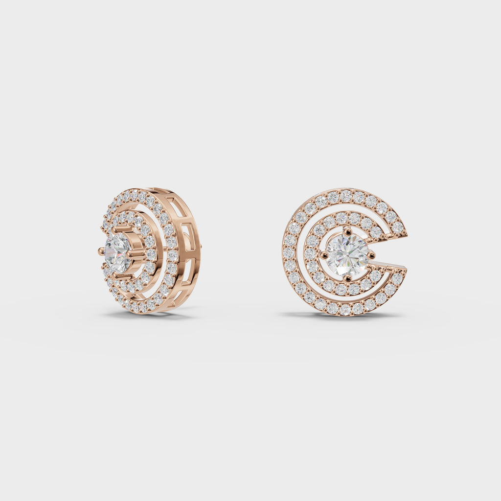 Spiral Sparkle Diamond Stud Earring