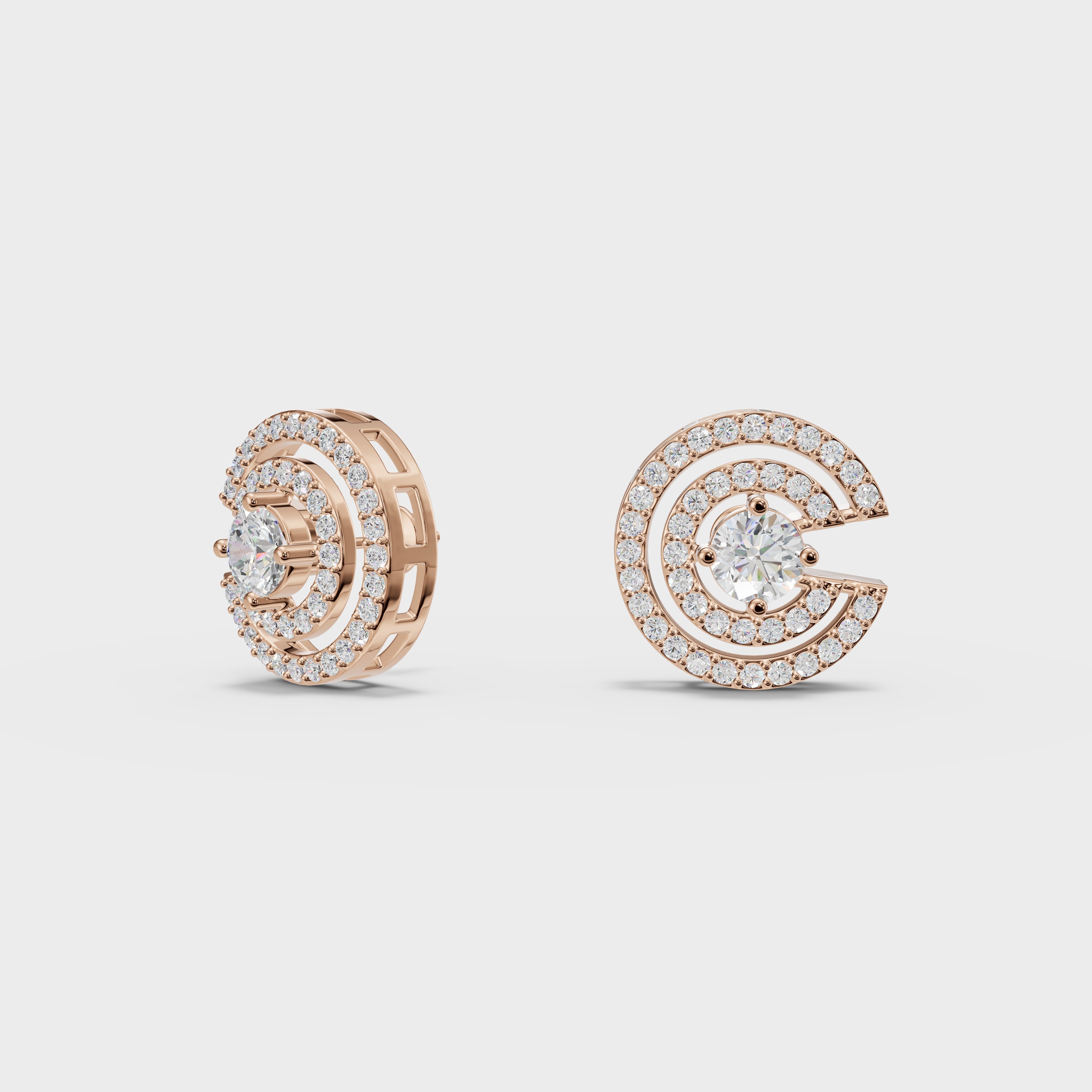 Spiral Sparkle Diamond Stud Earring