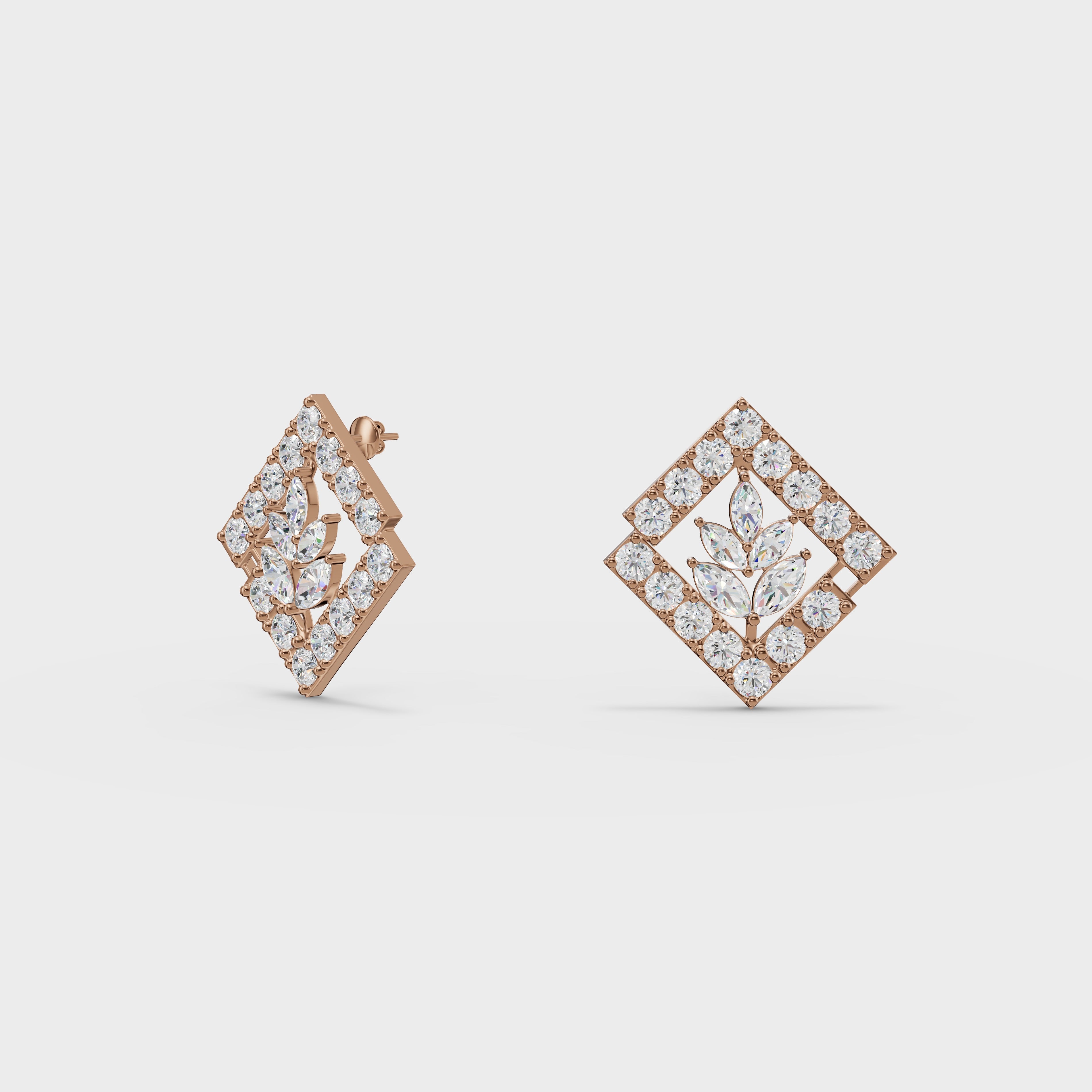 Modern Marquise Frame Studs