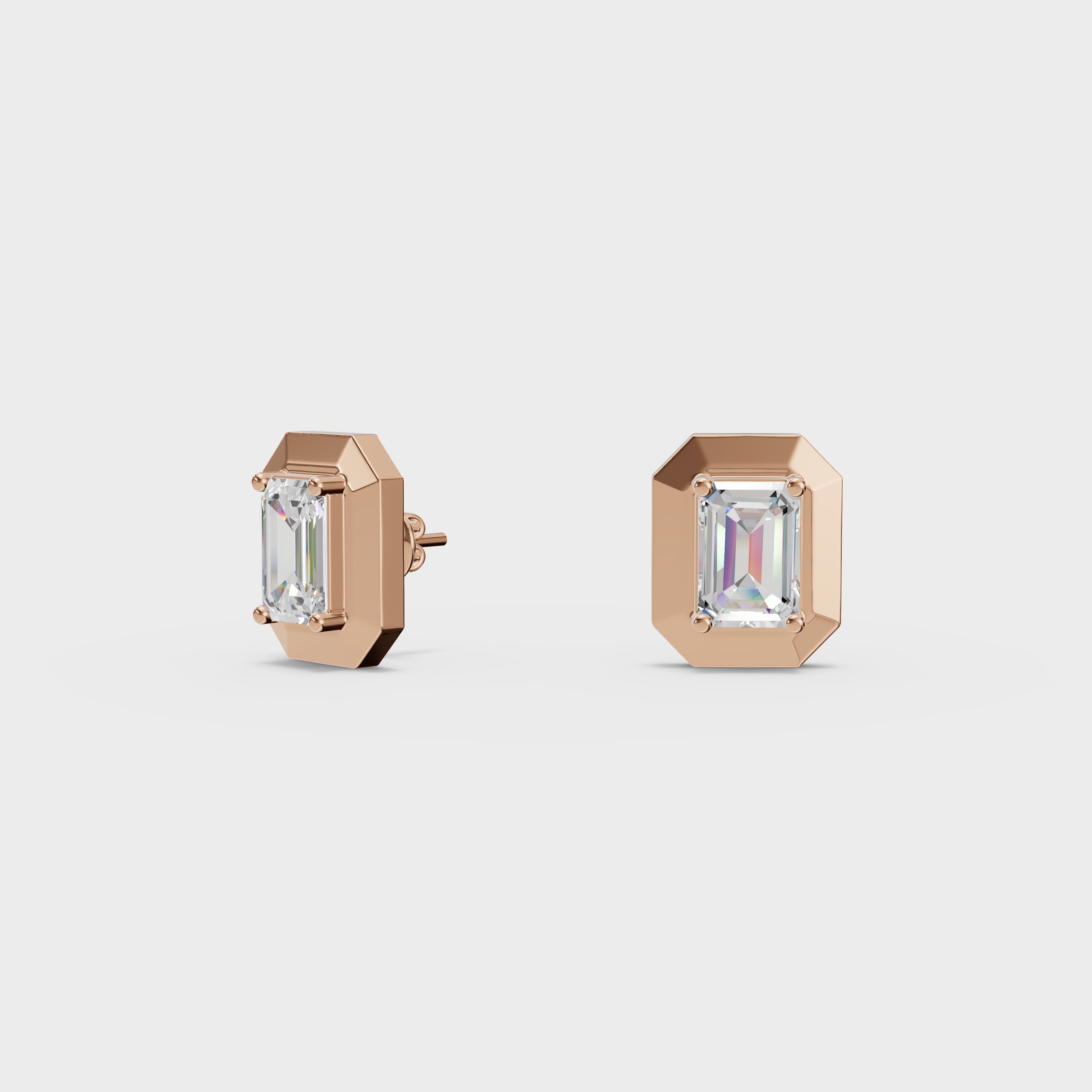 Emerald Edge Diamond Studs