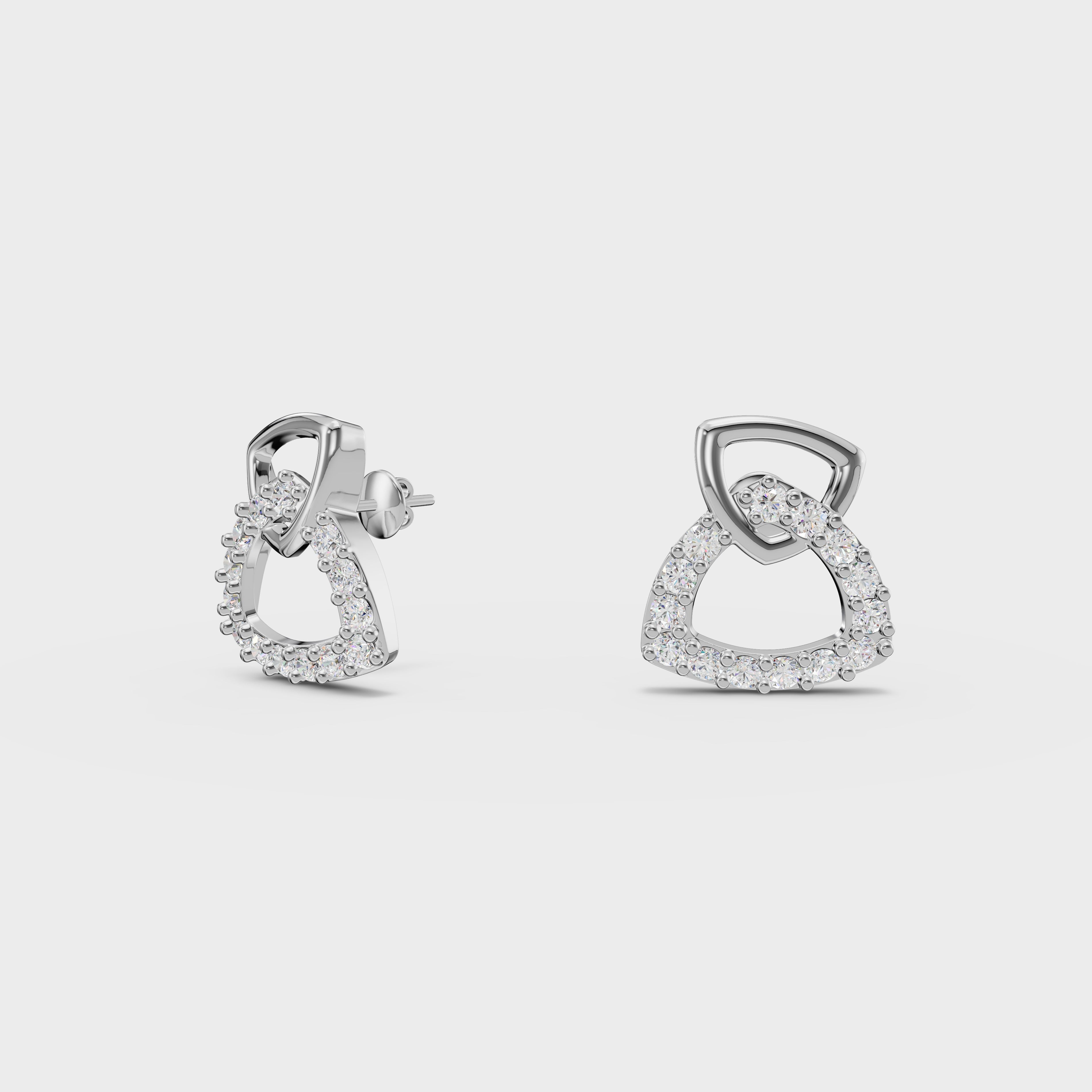 Dual Halo Diamond stud Earrings
