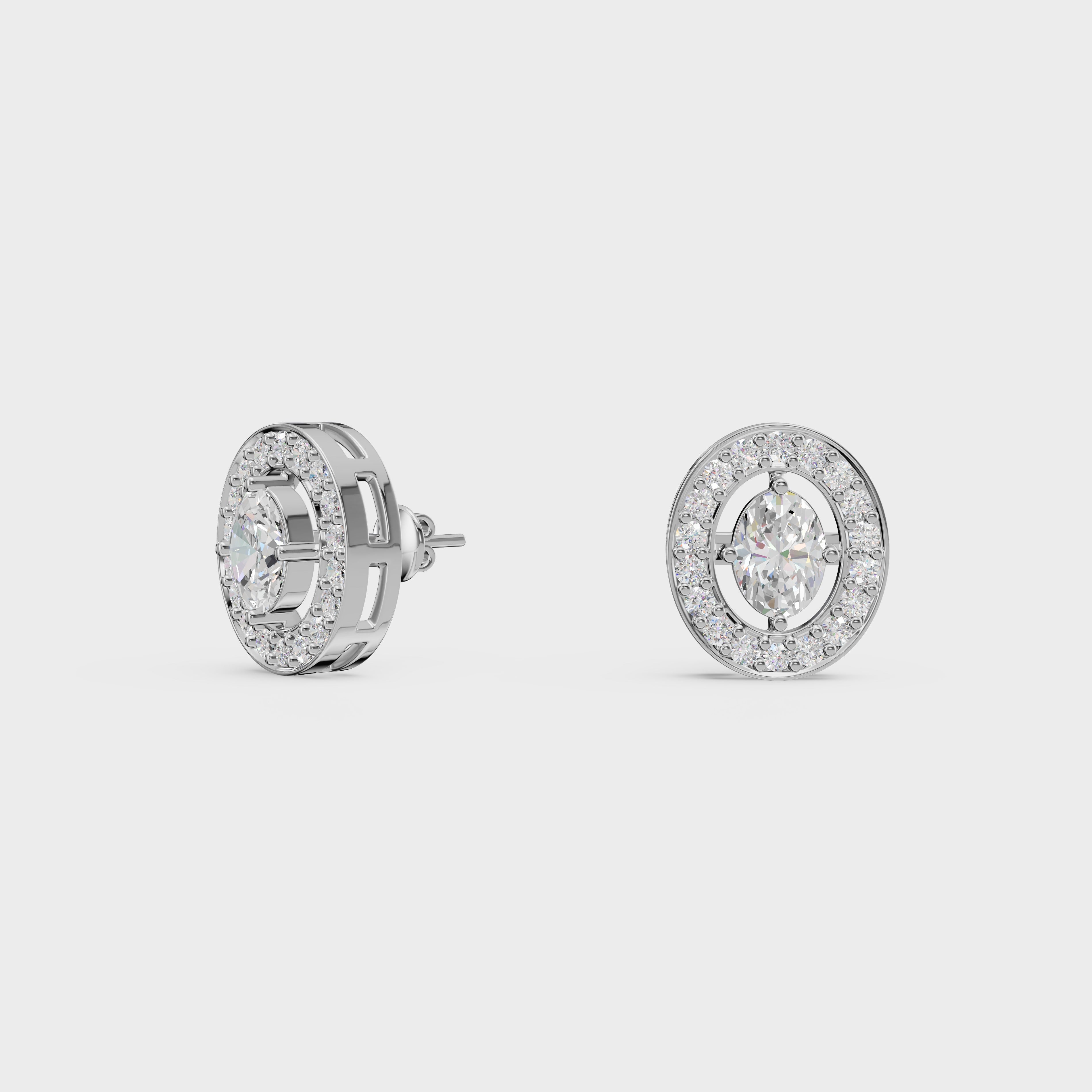 Diamond Aura Stud Earrings